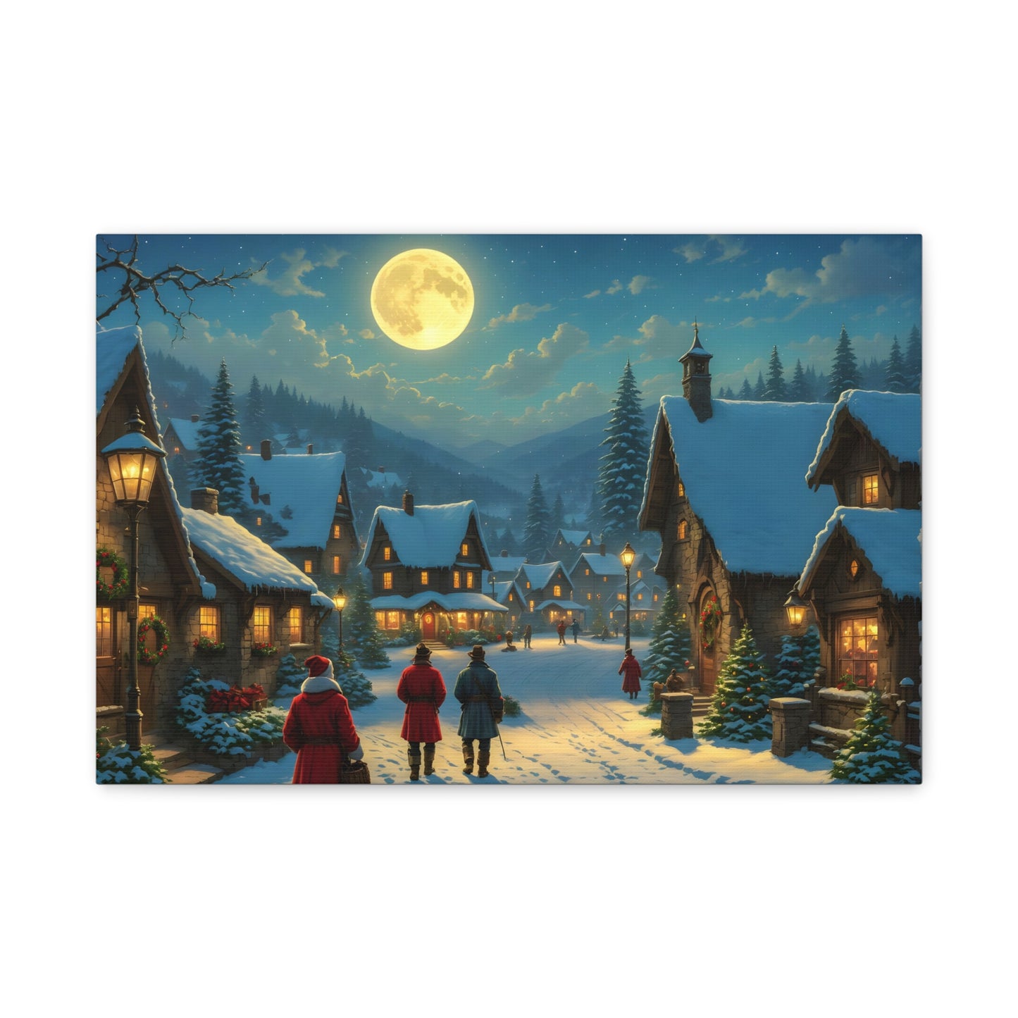 Canvas Print - Christmas Night, Thomas Kinkade inspiration