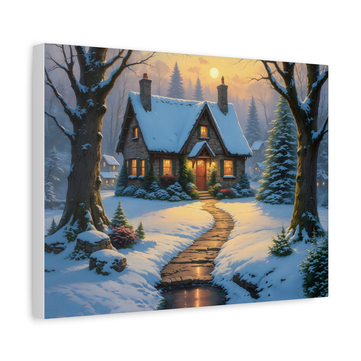 Canvas Art Print - Hidden Cottage, Thomas Kinkade Inspired artwork