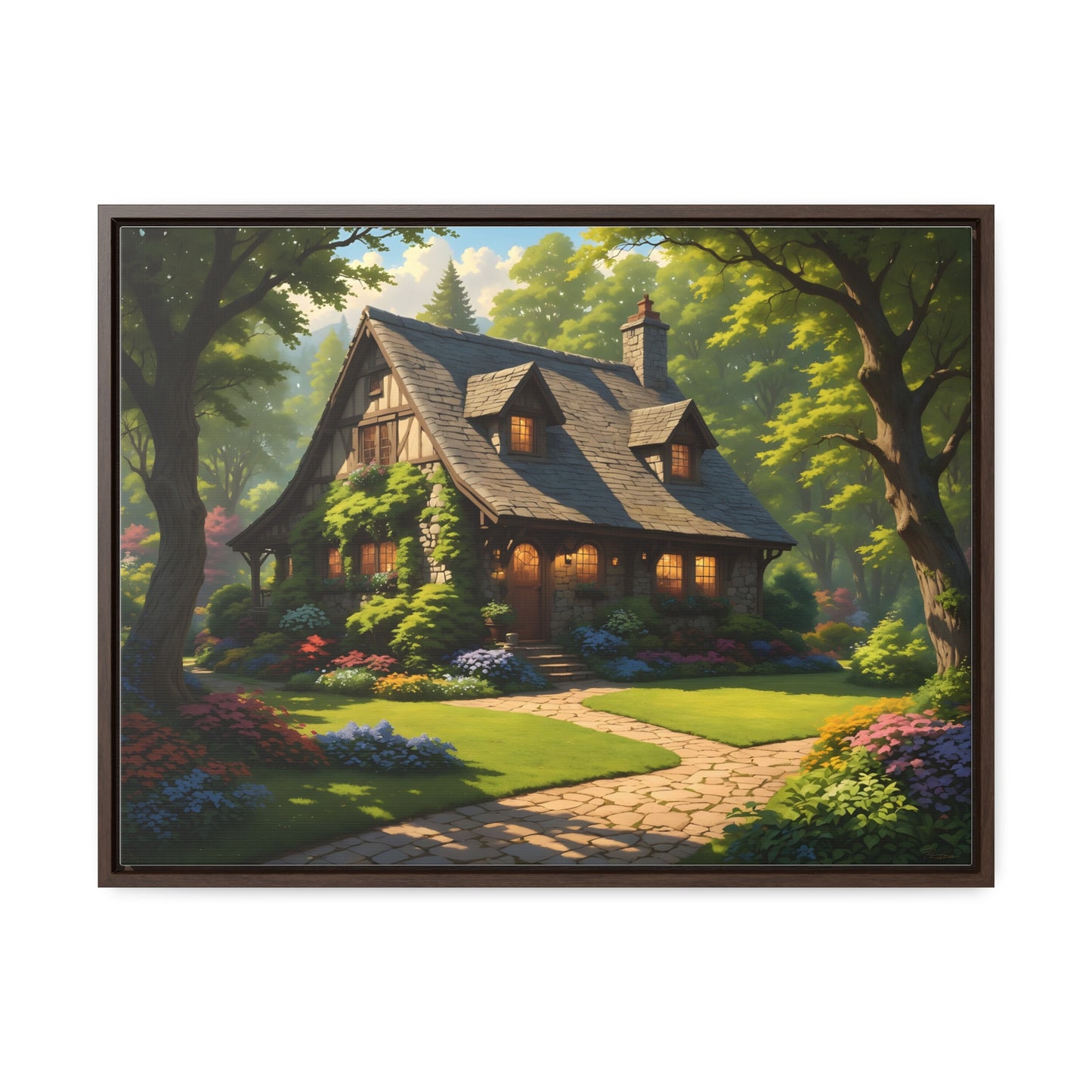 Canvas Wrap - Magic Forest Cottage Landscape