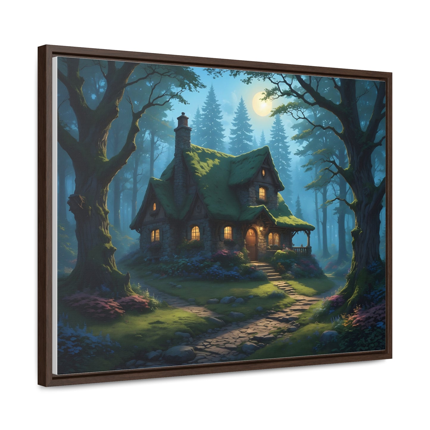 Canvas Wrap - Cottage in the Magic Forest Landscape