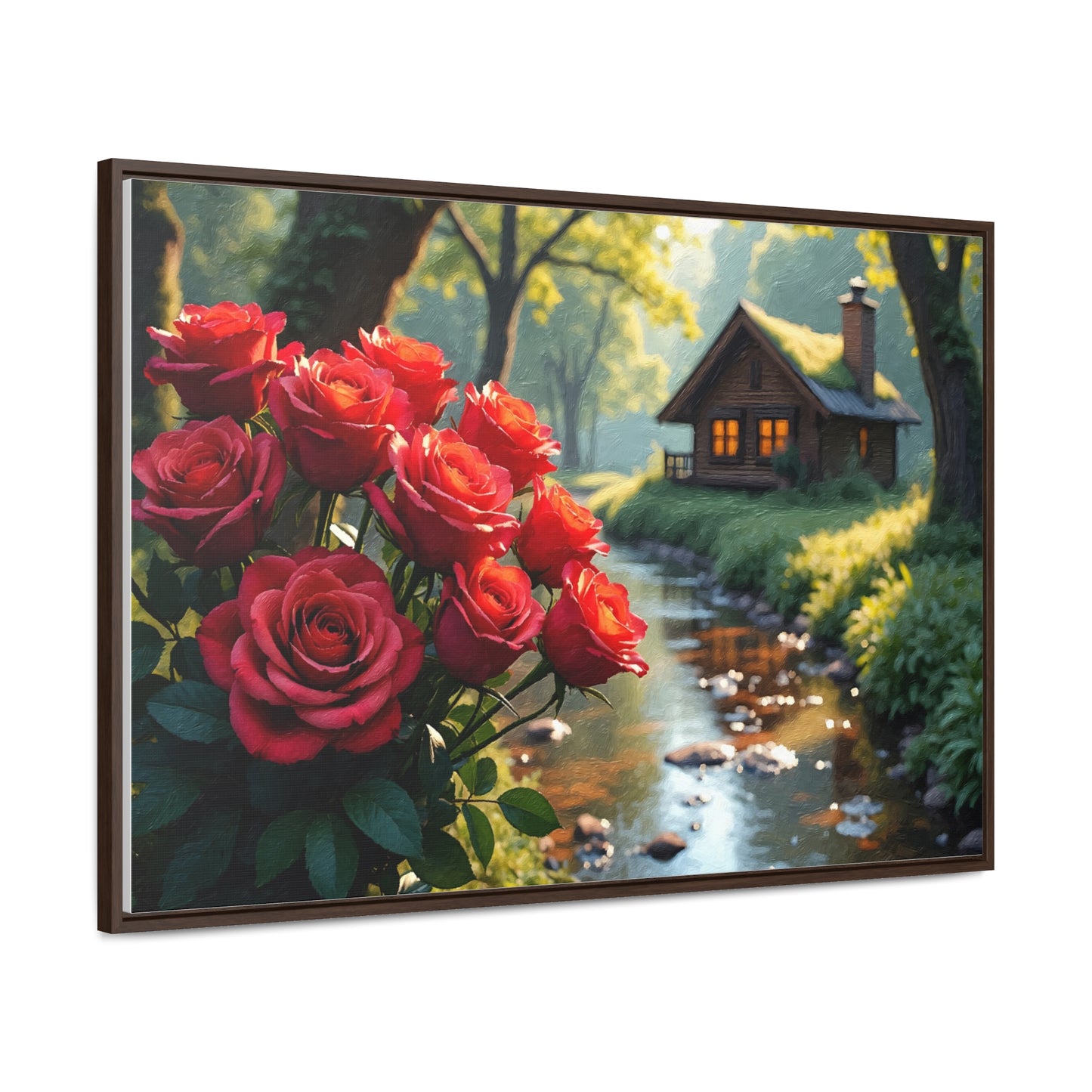 Forest landscape idyllic atmosphere – Canvas print wrap