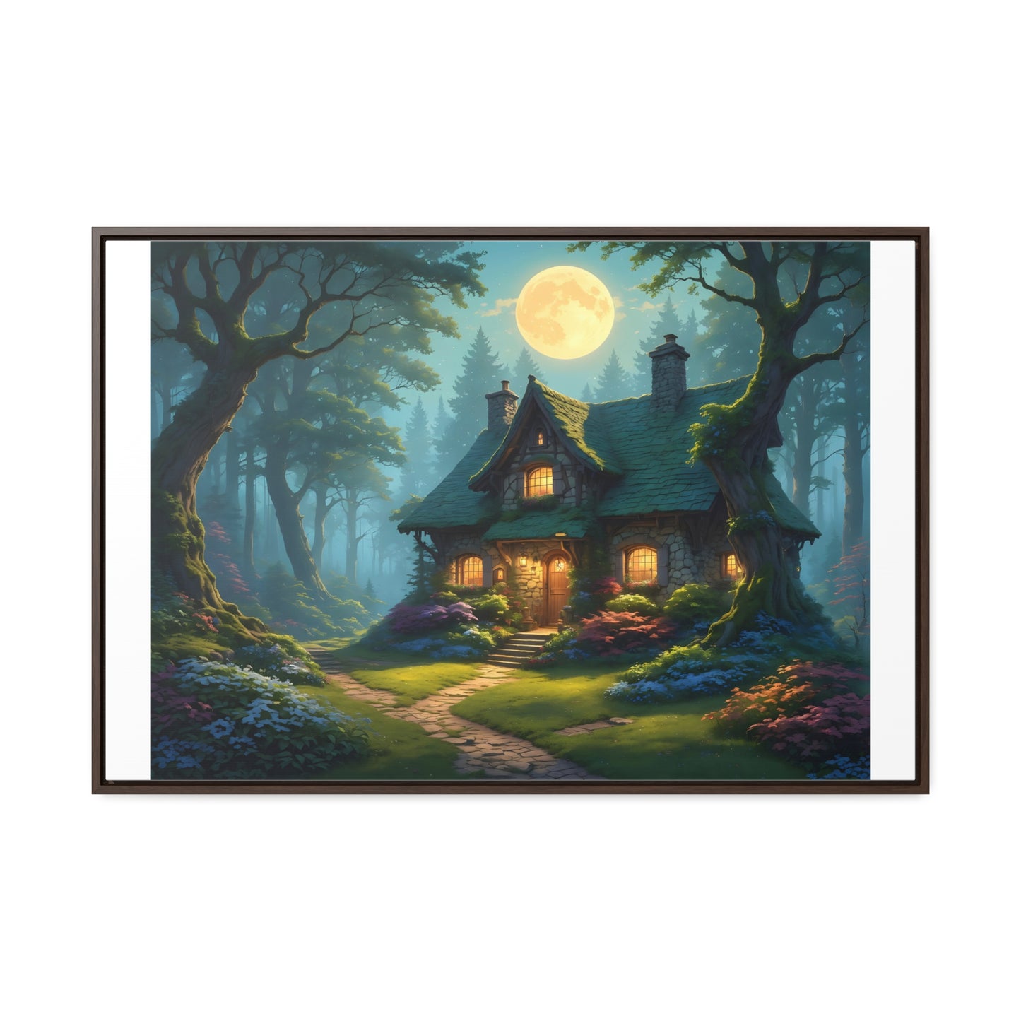 Canvas Wraps Landscape Cottage in Magic Forest Wall Art