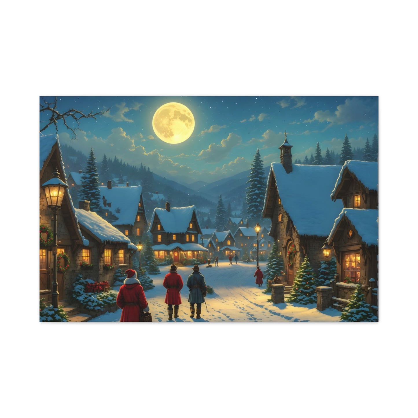 Canvas Print - Christmas Night, Thomas Kinkade inspiration