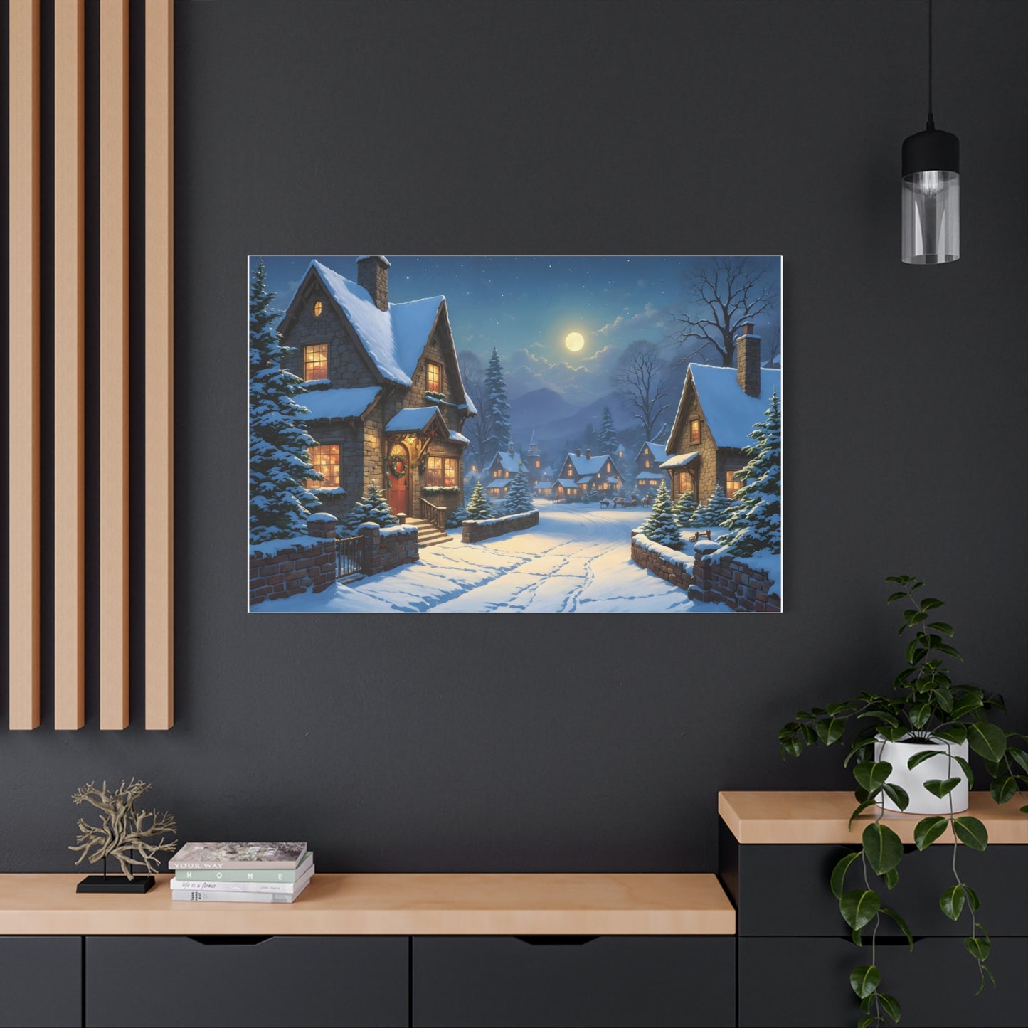 Canvas Print - Christmas Night, Thomas Kinkade Inspiration