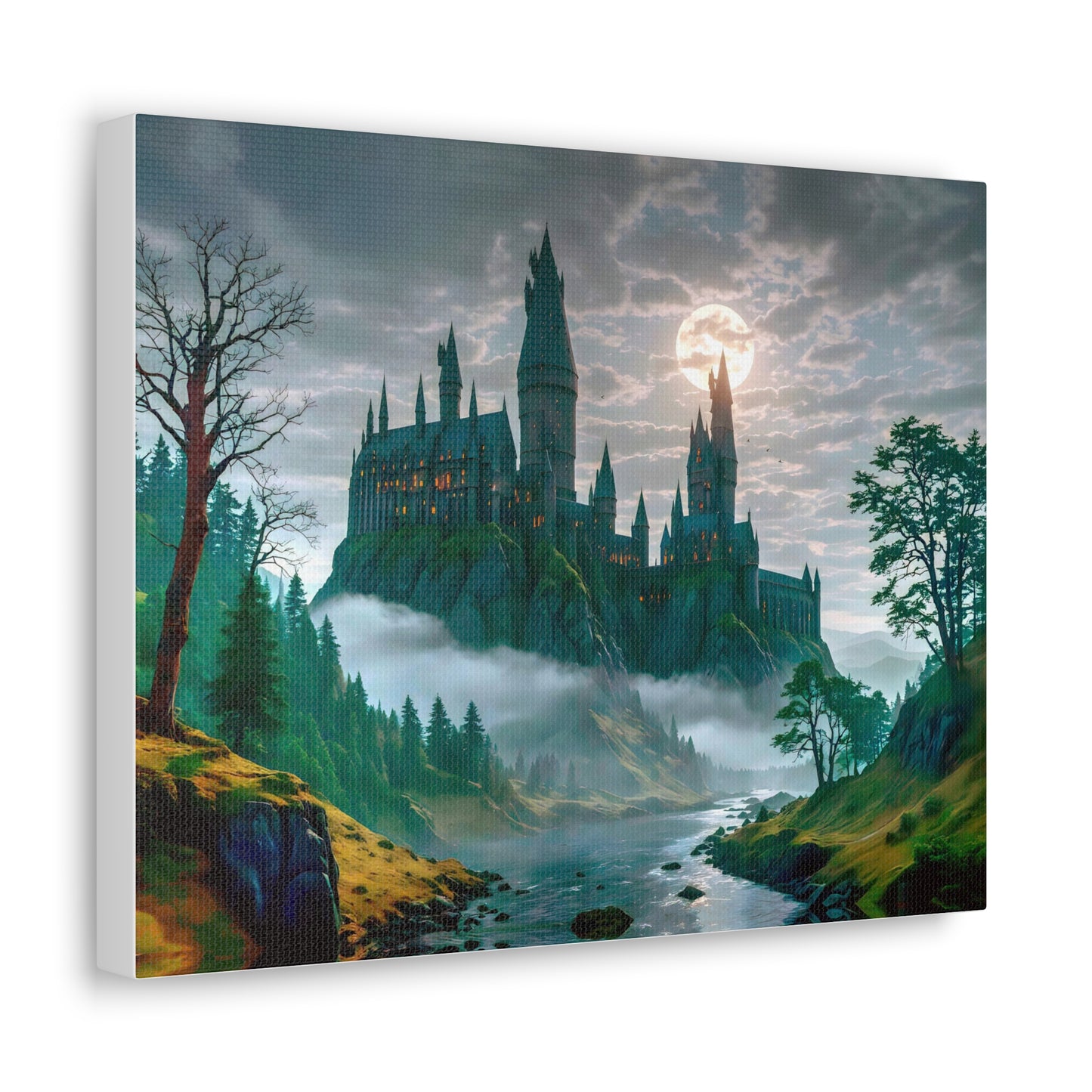 Canvas Print, Hogwarts Castle under the moonlight