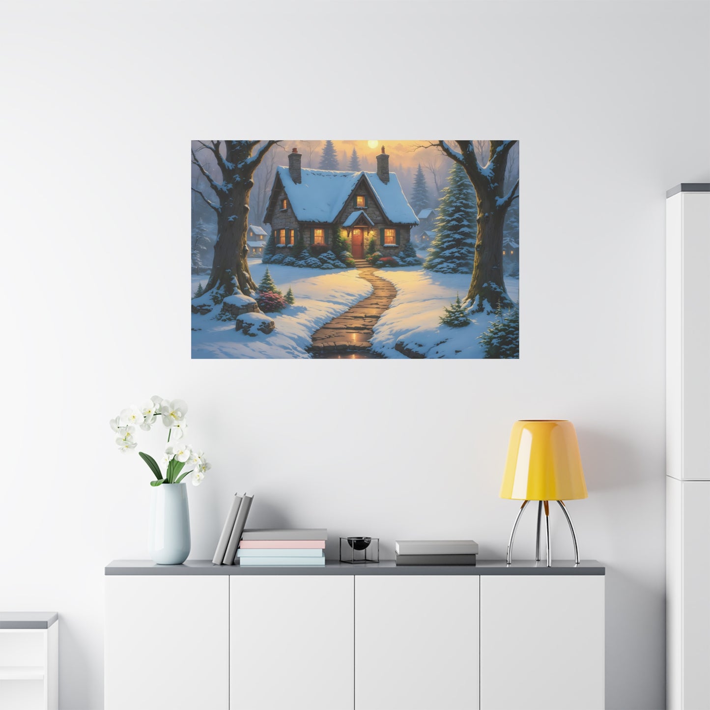 Canvas Art Print - Hidden Cottage, Thomas Kinkade Inspired artwork