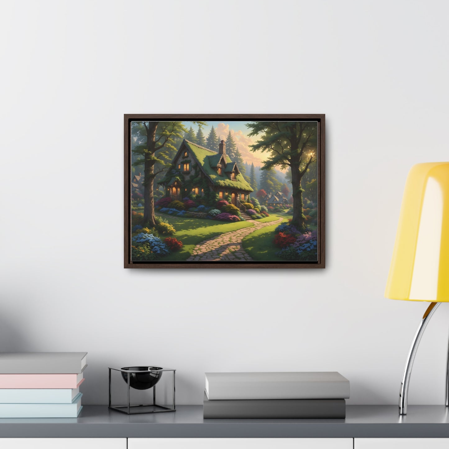 Canvas Wraps, Magic Forest Cottage Landscape Wall Art