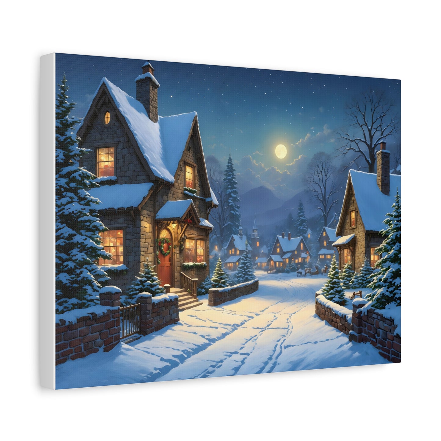 Canvas Print - Christmas Night, Thomas Kinkade Inspiration