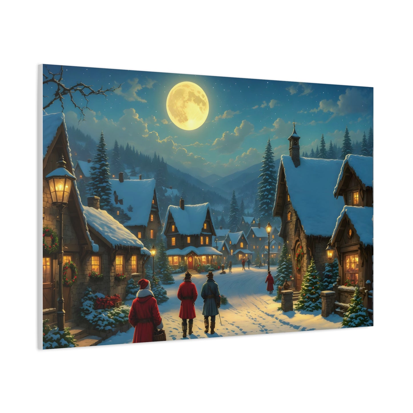 Canvas Print - Christmas Night, Thomas Kinkade inspiration