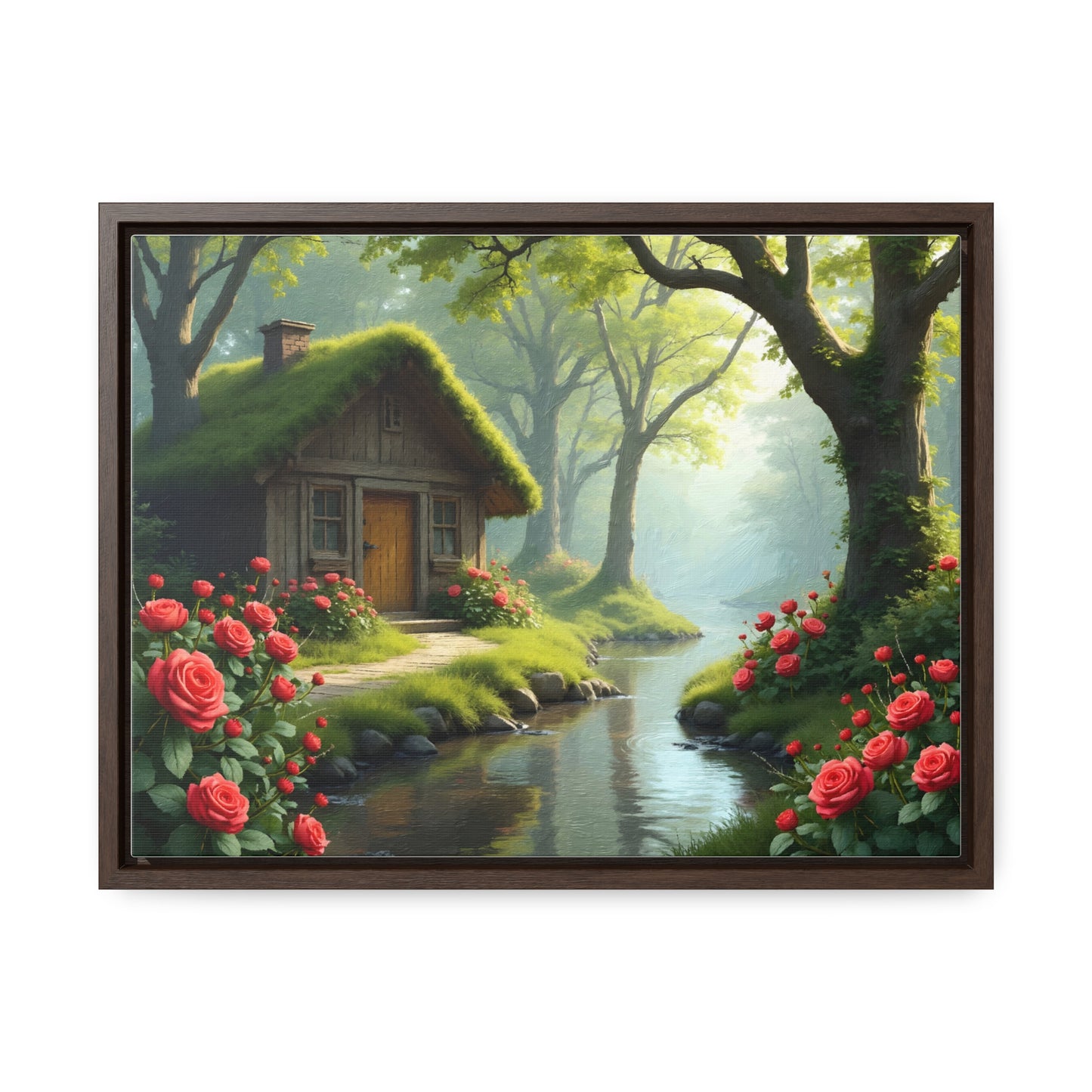 Forest landscape idyllic atmosphere – Canvas print wrap