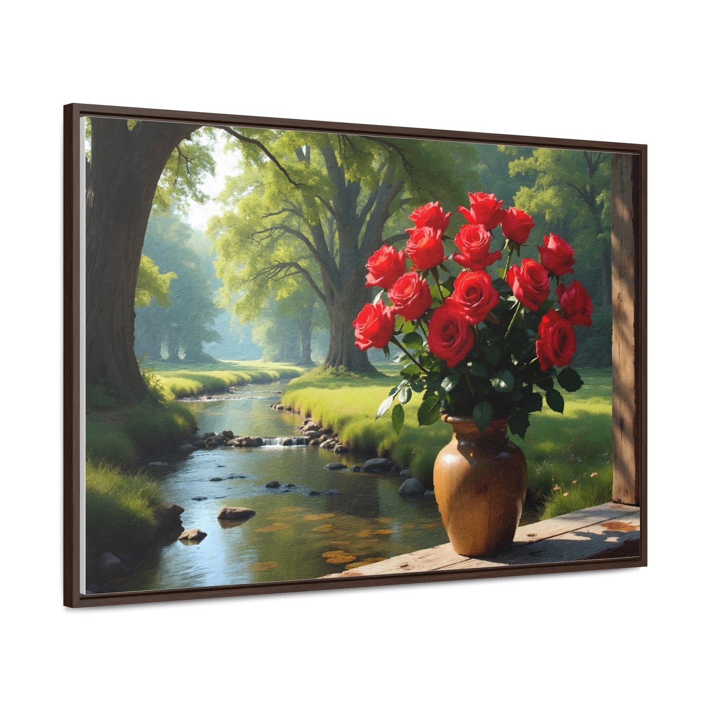 Forest landscape idyllic atmosphere – Canvas print wrap