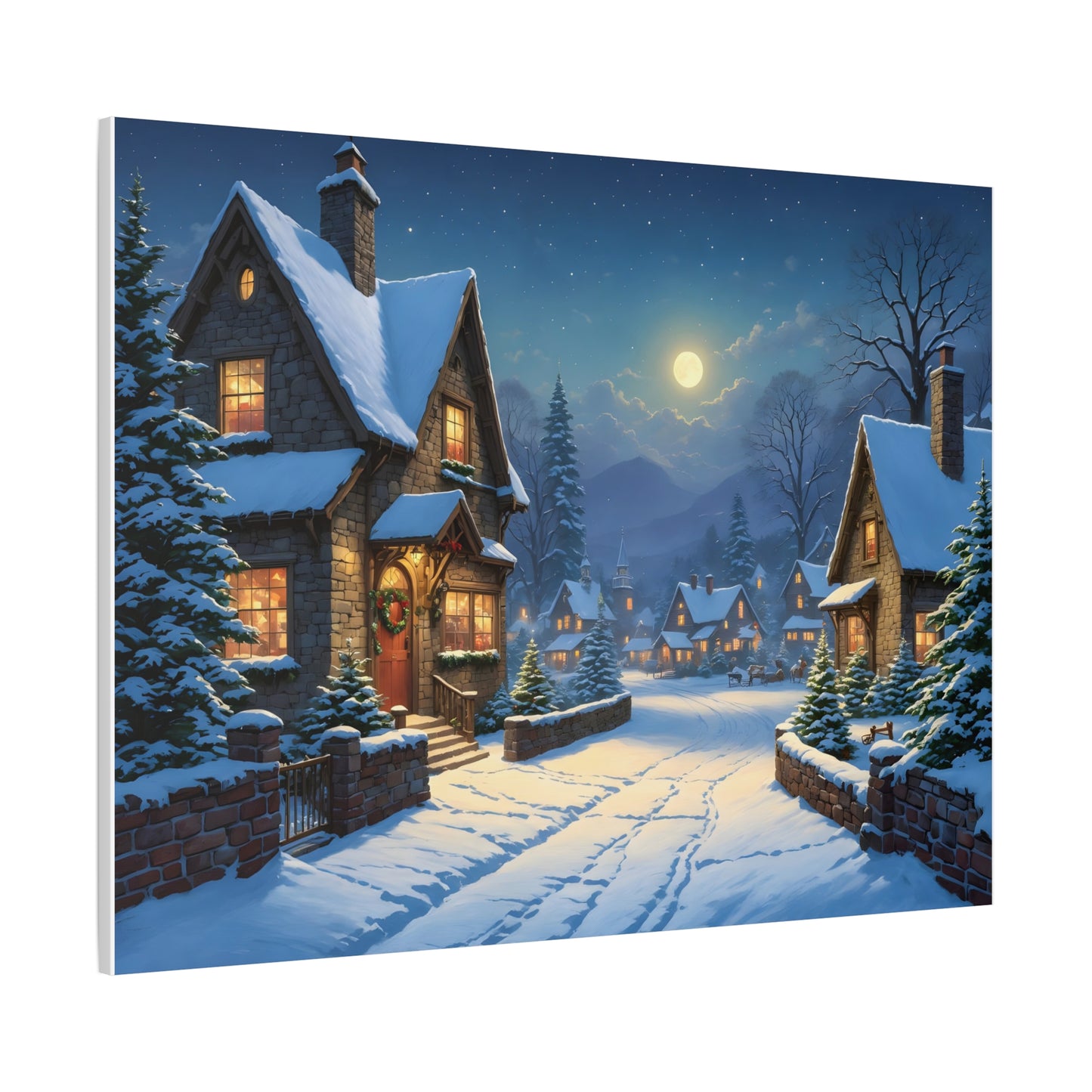 Canvas Print - Christmas Night, Thomas Kinkade Inspiration