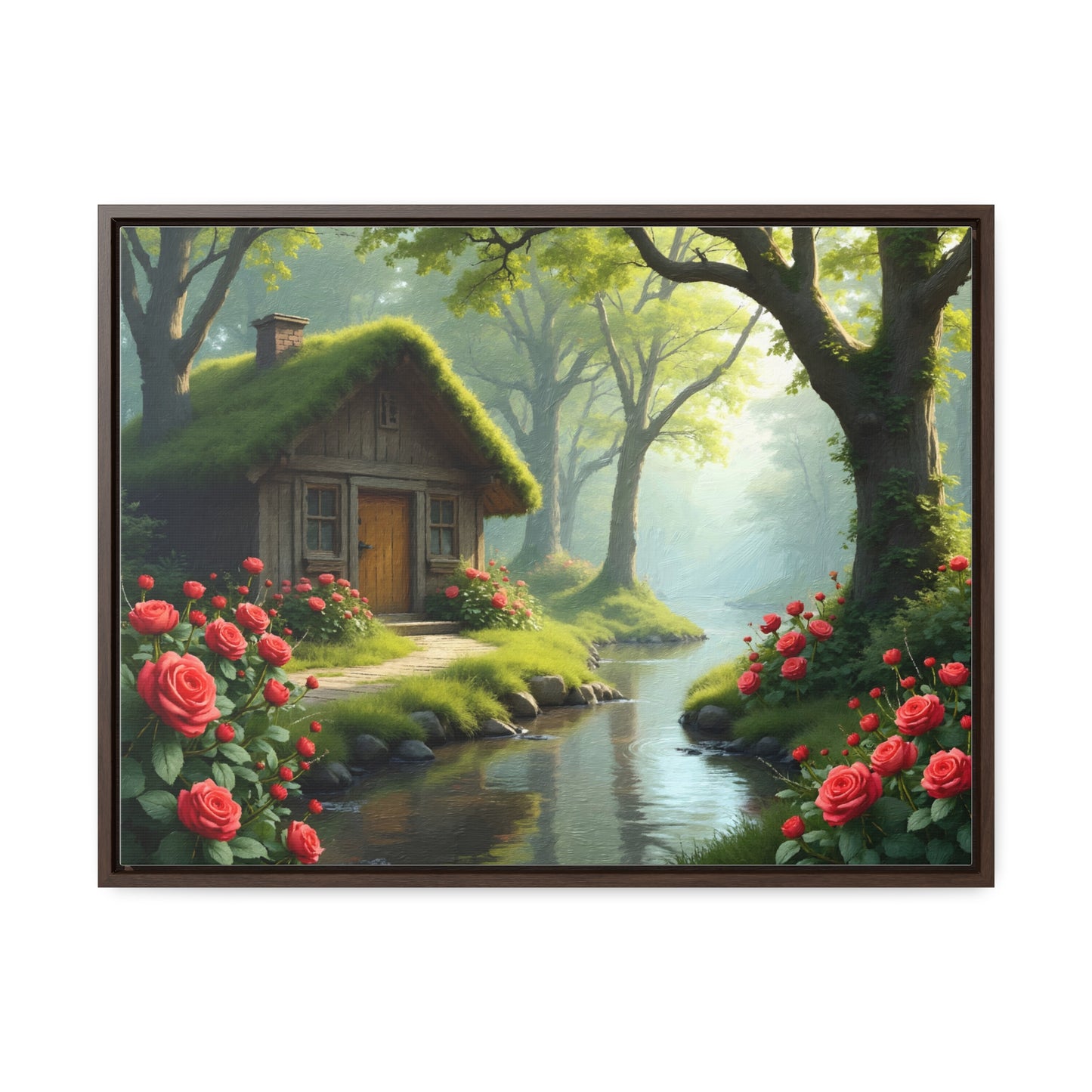 Forest landscape idyllic atmosphere – Canvas print wrap