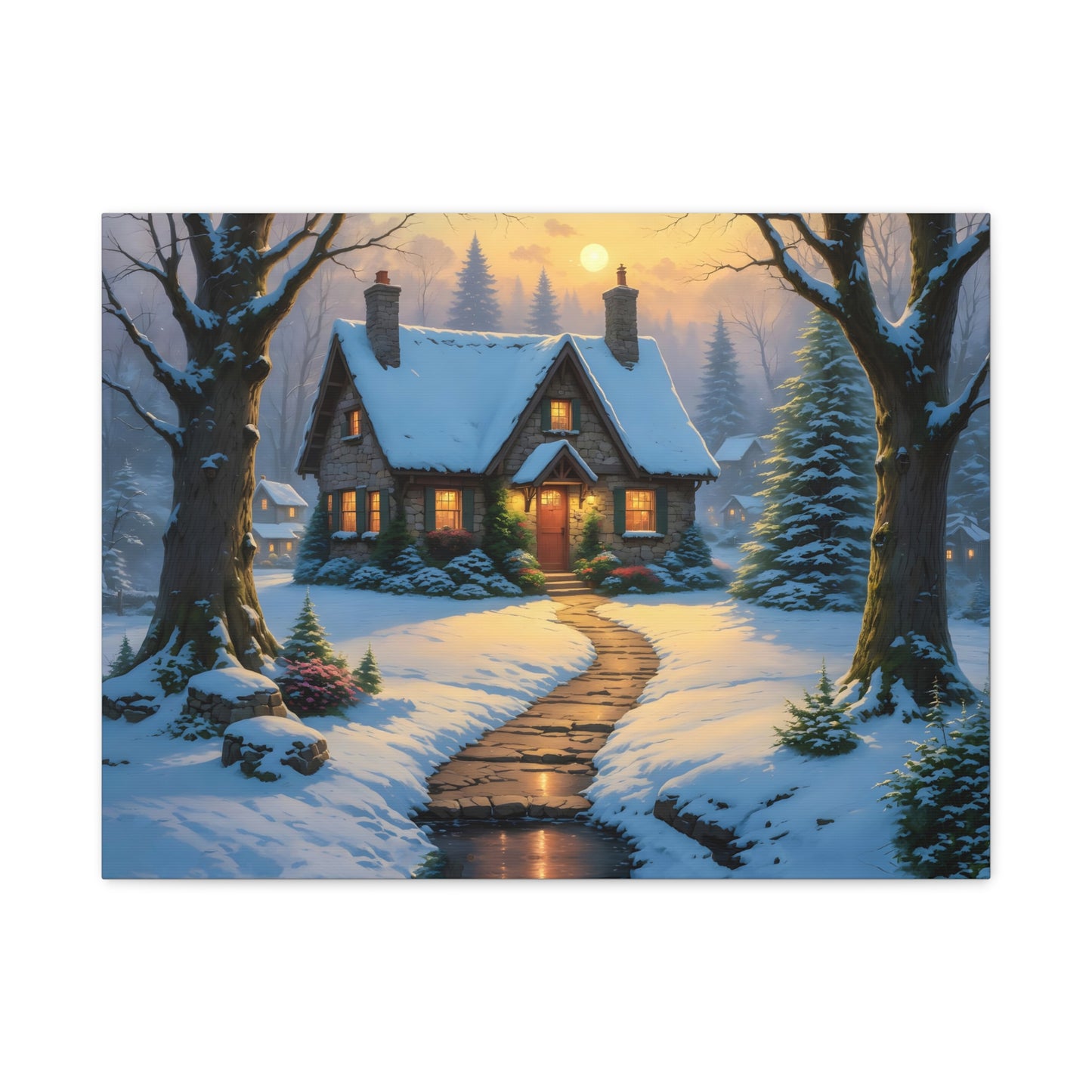 Canvas Art Print - Hidden Cottage, Thomas Kinkade Inspired artwork