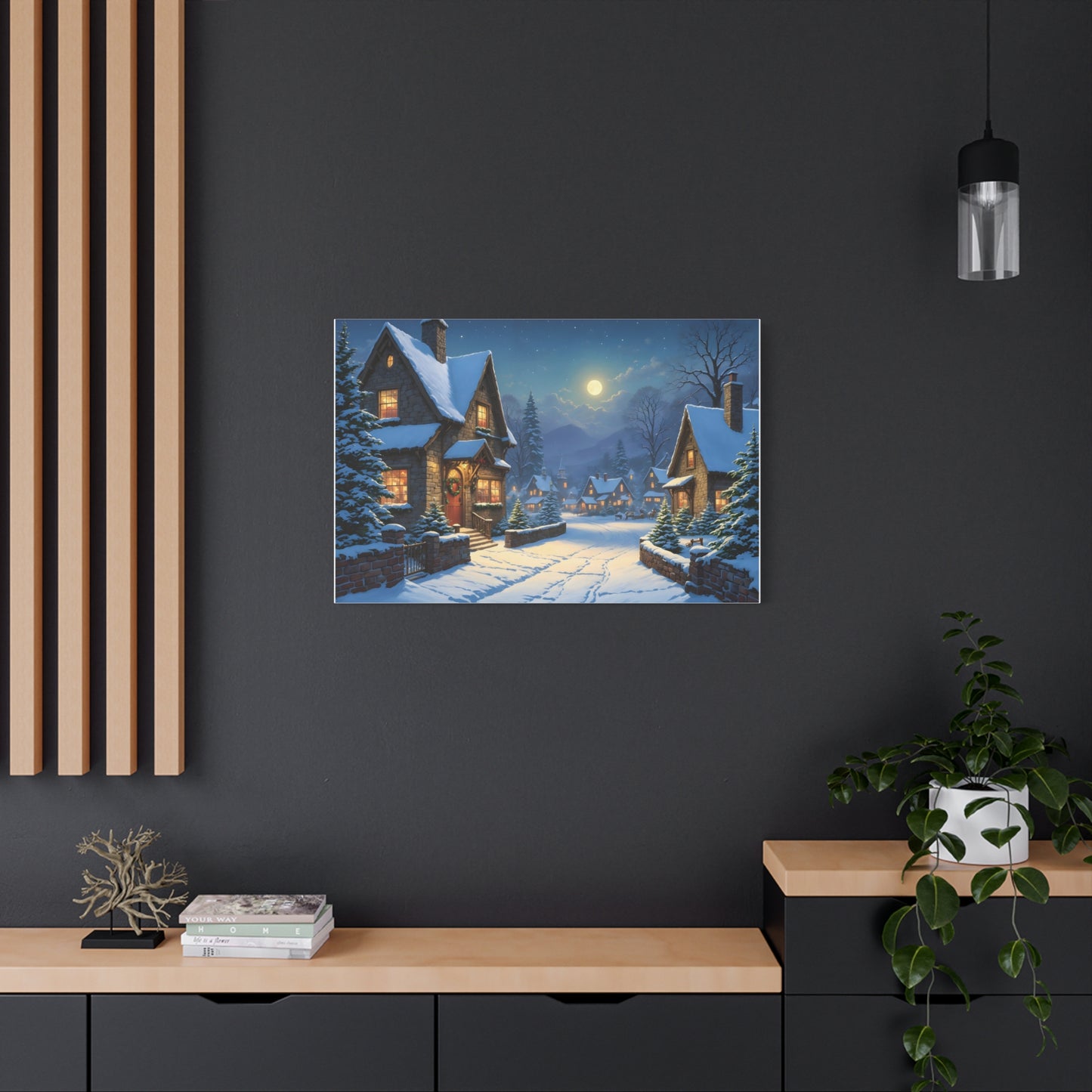 Canvas Print - Christmas Night, Thomas Kinkade Inspiration