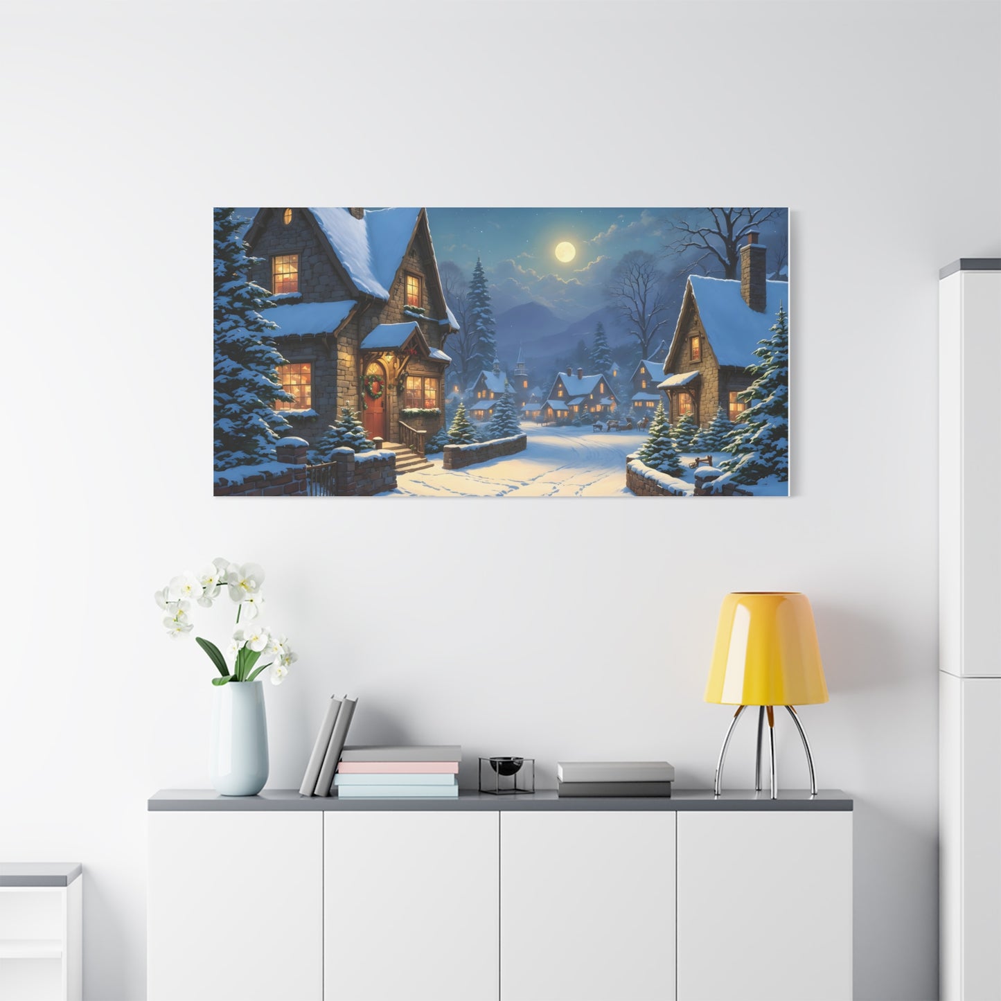 Canvas Print - Christmas Night, Thomas Kinkade Inspiration