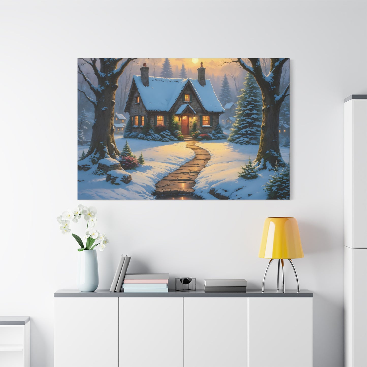 Canvas Art Print - Hidden Cottage, Thomas Kinkade Inspired artwork