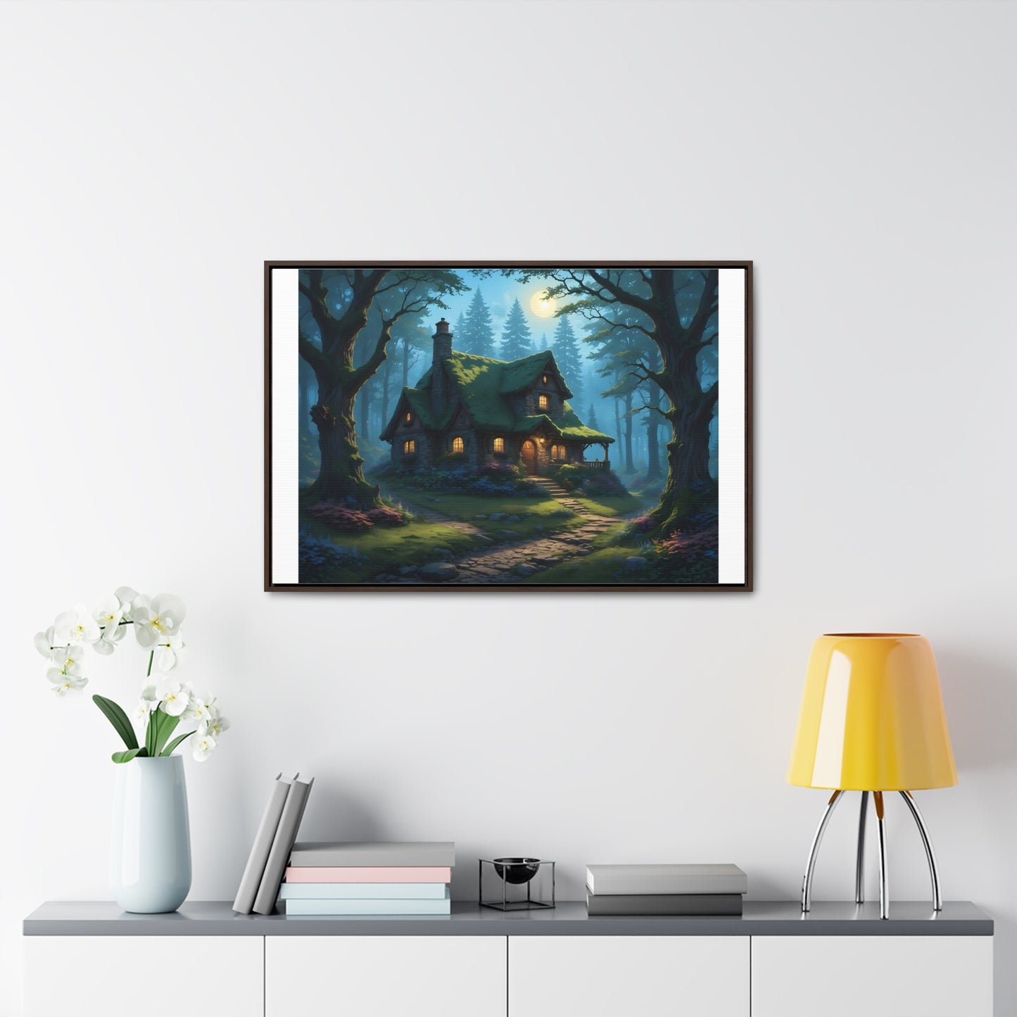 Canvas Wrap - Cottage in the Magic Forest Landscape