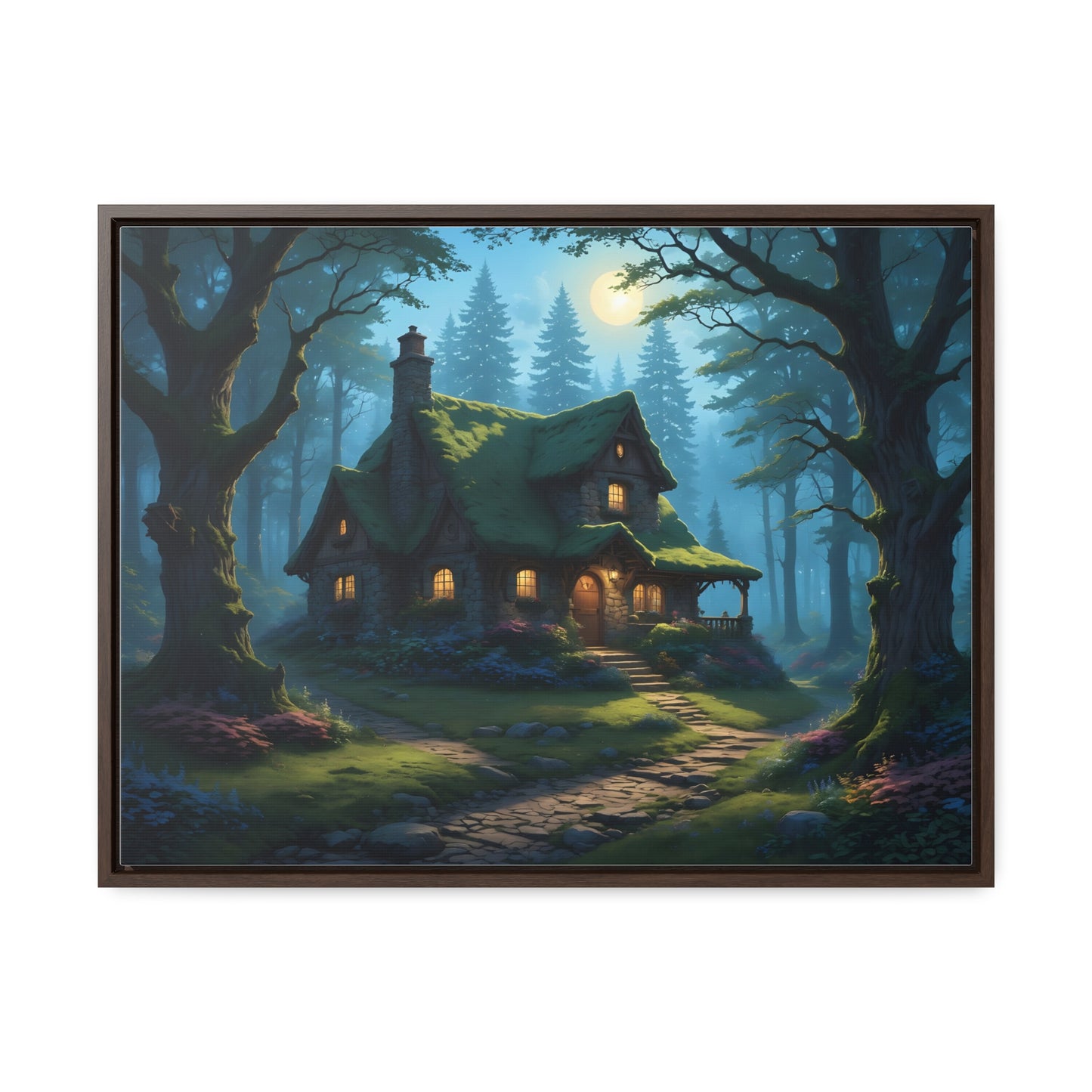 Canvas Wrap - Cottage in the Magic Forest Landscape