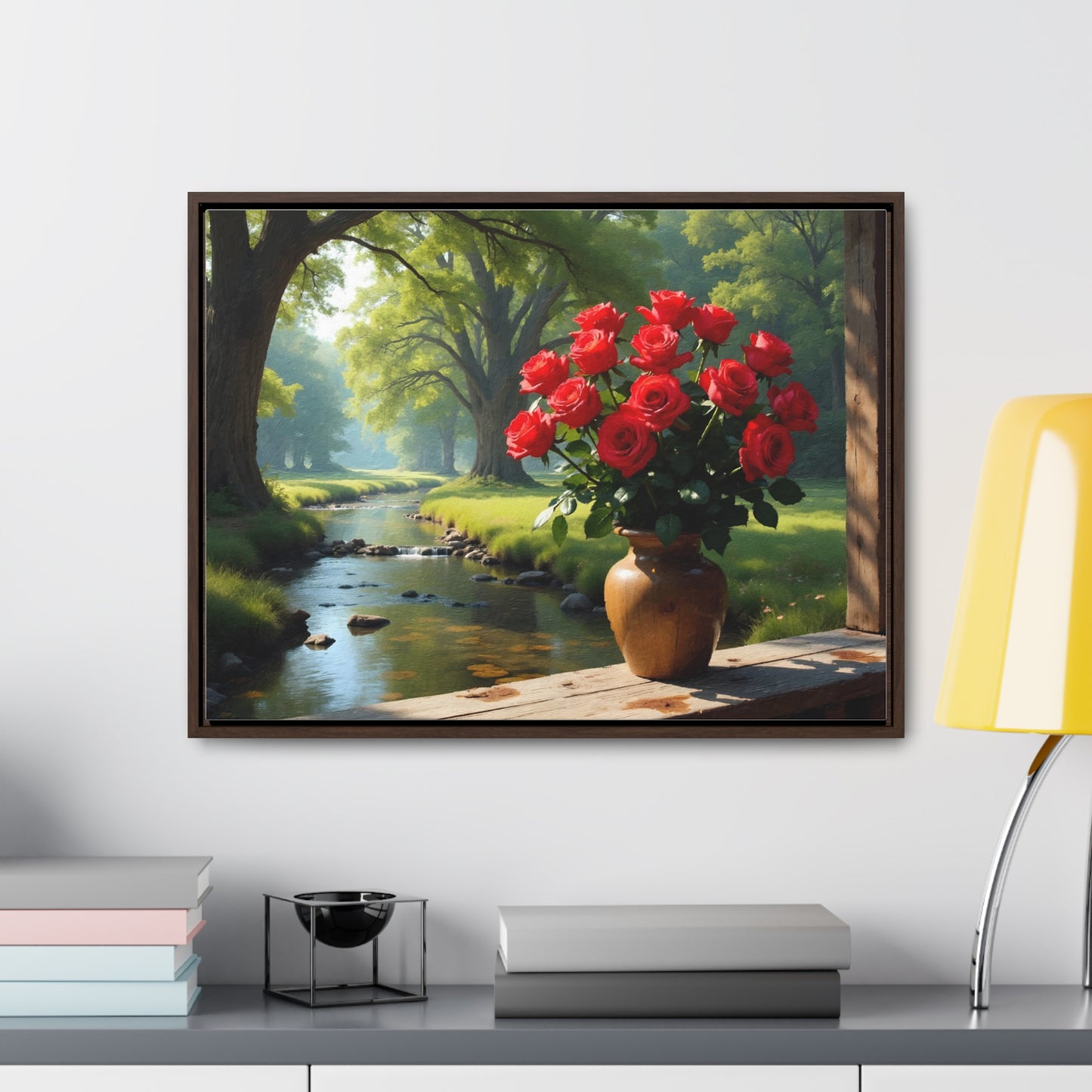 Forest landscape idyllic atmosphere – Canvas print wrap