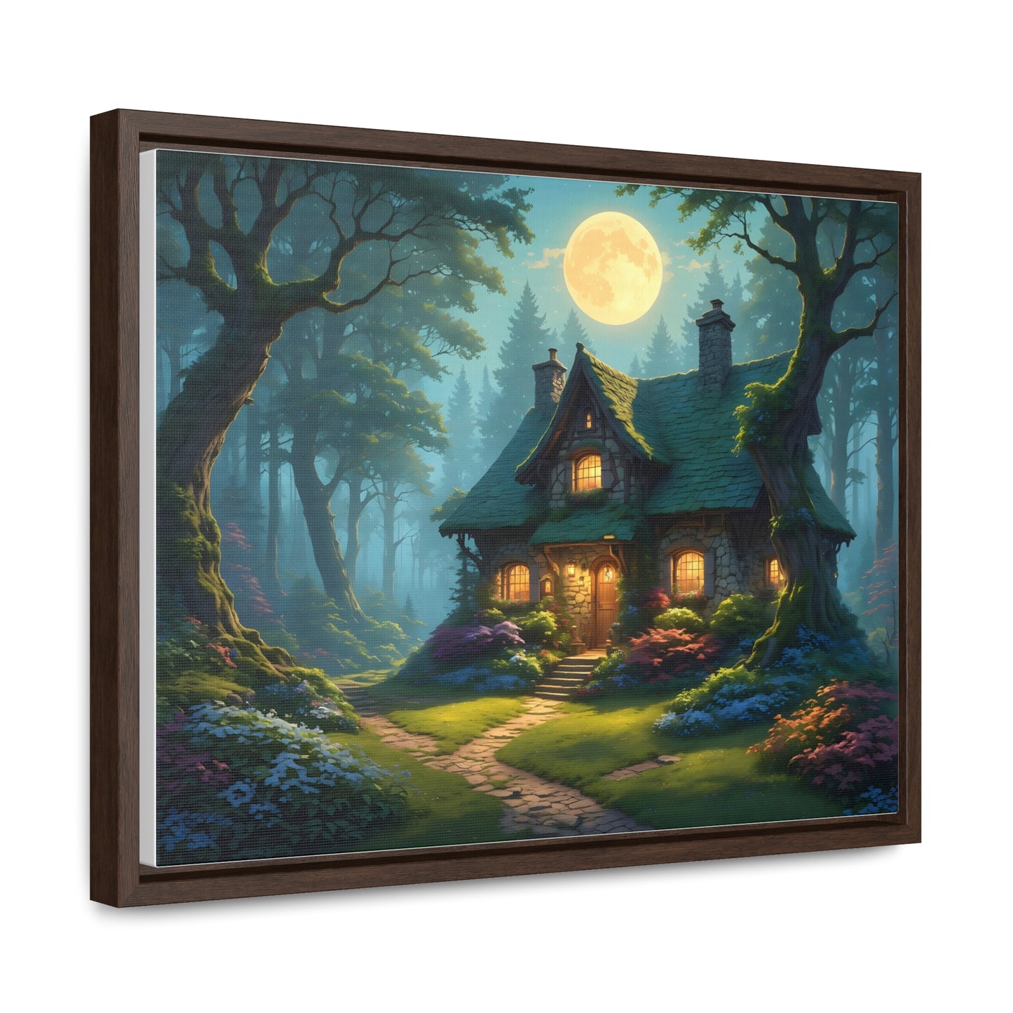 Canvas Wraps Landscape Cottage in Magic Forest Wall Art