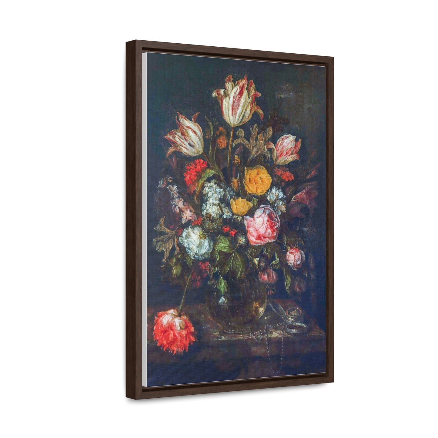 Canvas Wrap, Classic Still Life Painting with Flowers