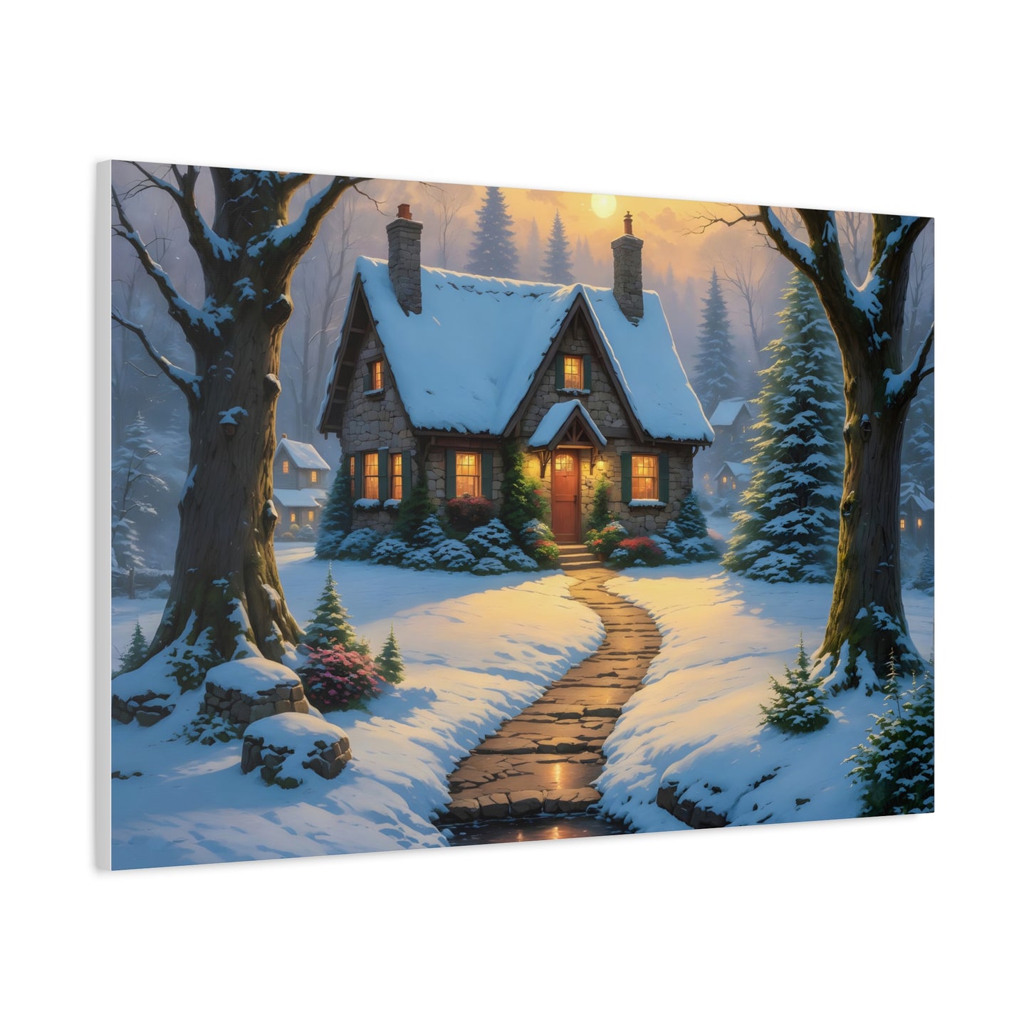 Canvas Art Print - Hidden Cottage, Thomas Kinkade Inspired artwork