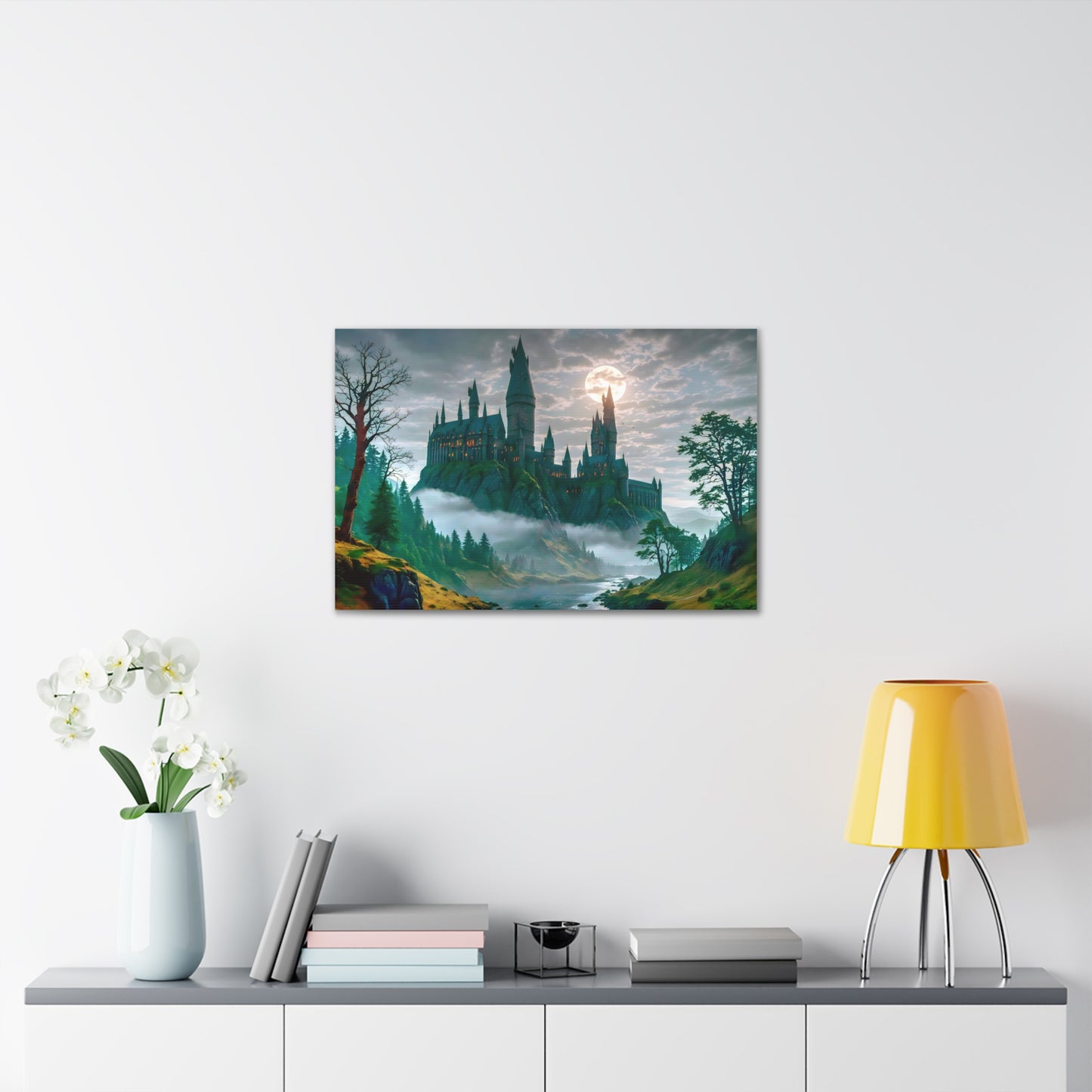 Canvas Print, Hogwarts Castle under the moonlight