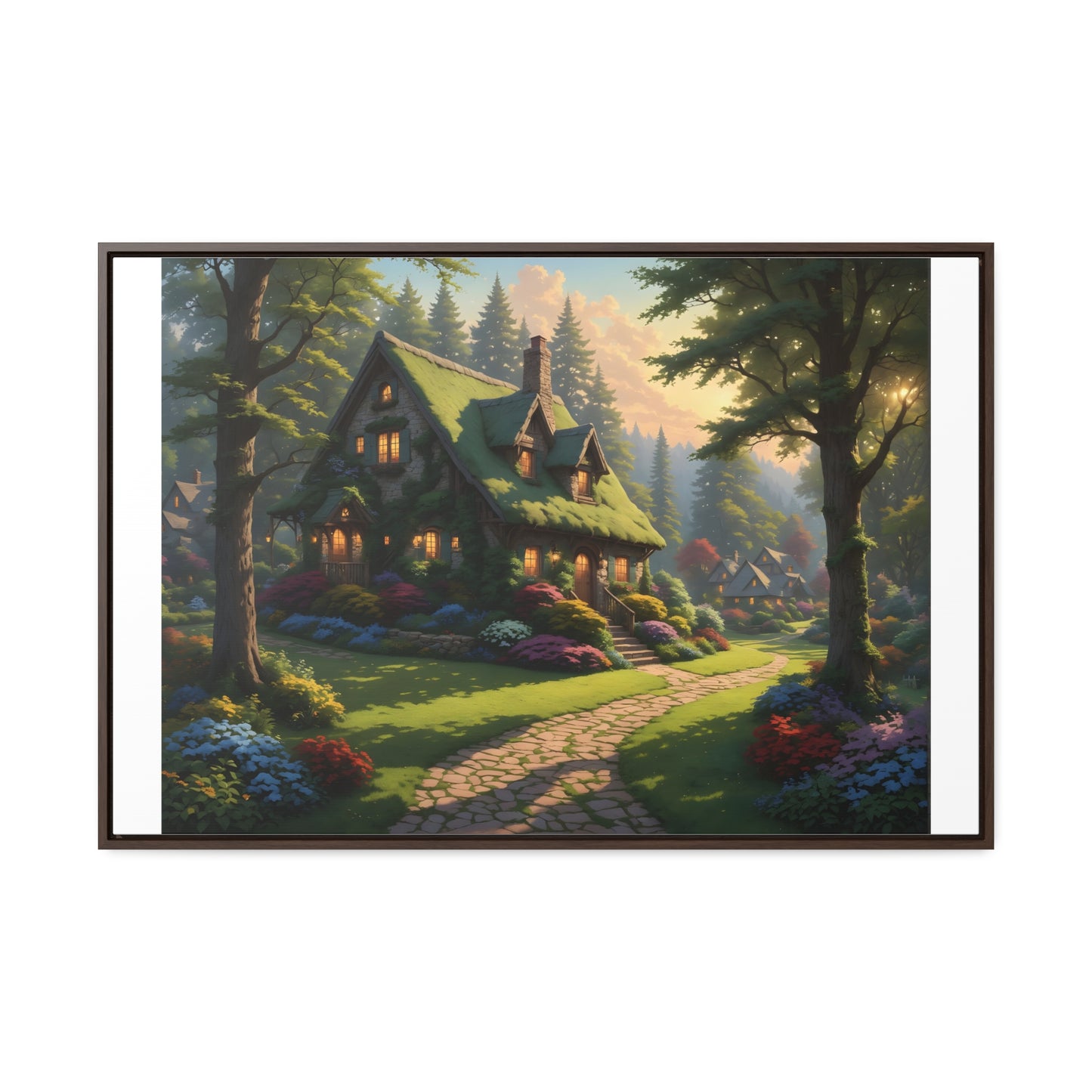 Canvas Wraps, Magic Forest Cottage Landscape Wall Art