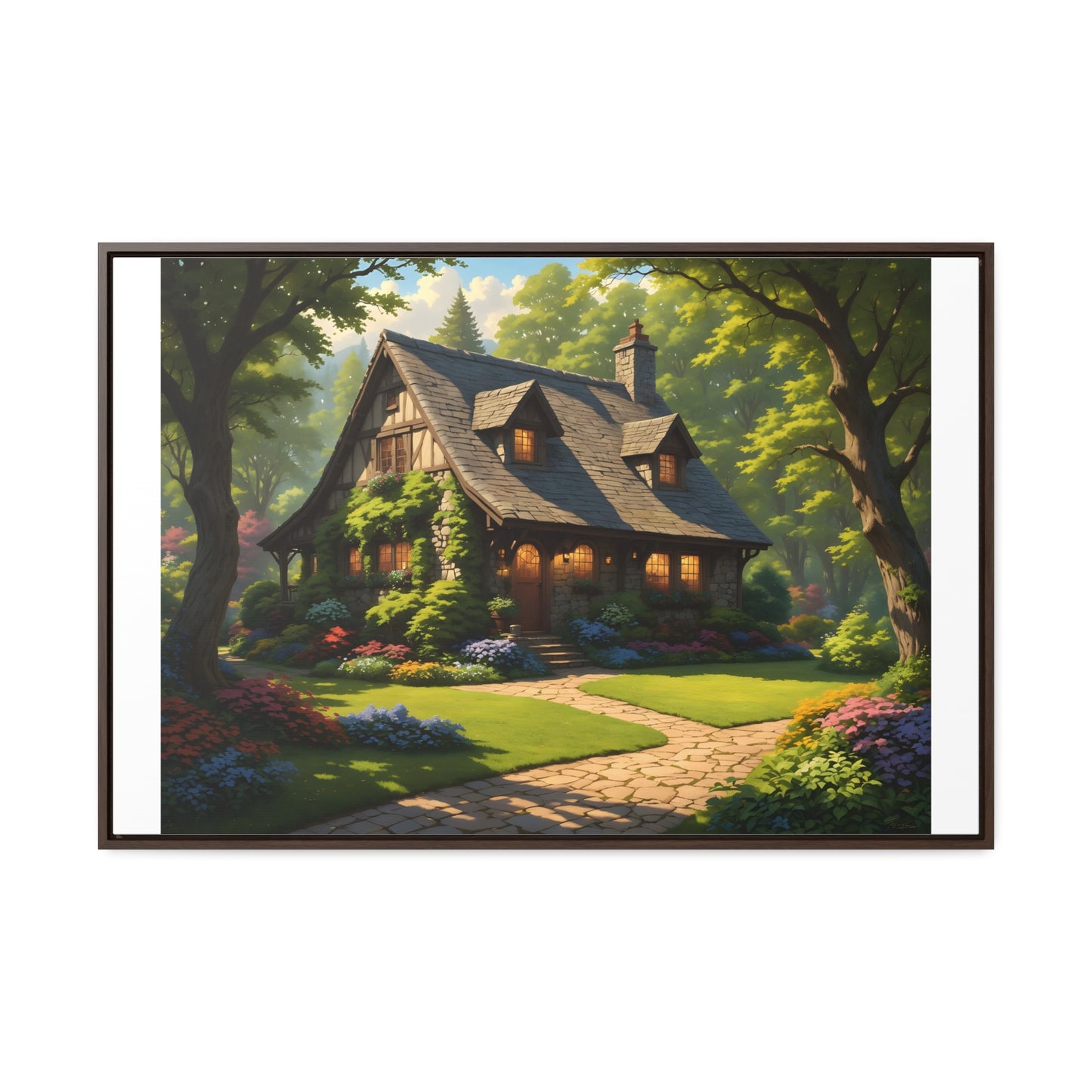 Canvas Wrap - Magic Forest Cottage Landscape