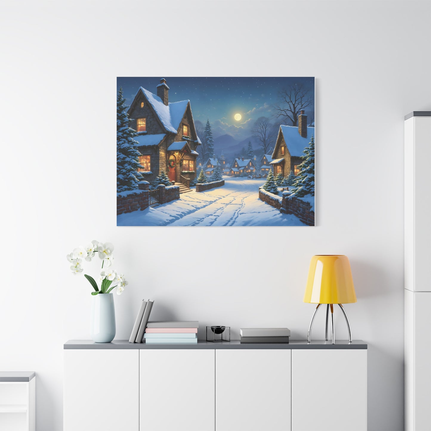 Canvas Print - Christmas Night, Thomas Kinkade Inspiration