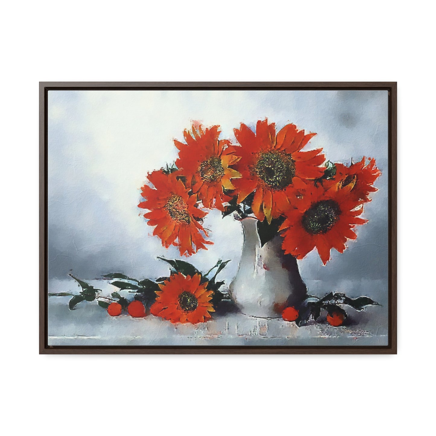 Still life with flowers in a vase, Canvas Wraps Painting