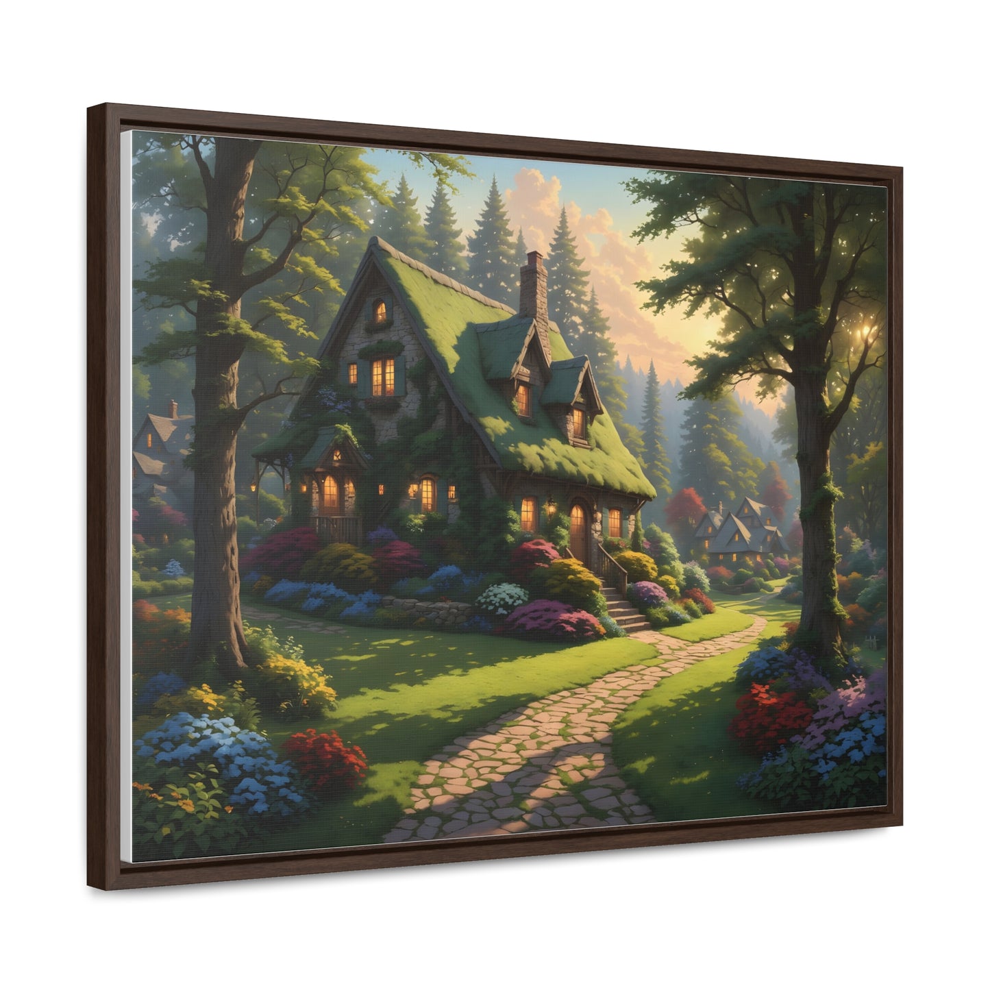 Canvas Wraps, Magic Forest Cottage Landscape Wall Art