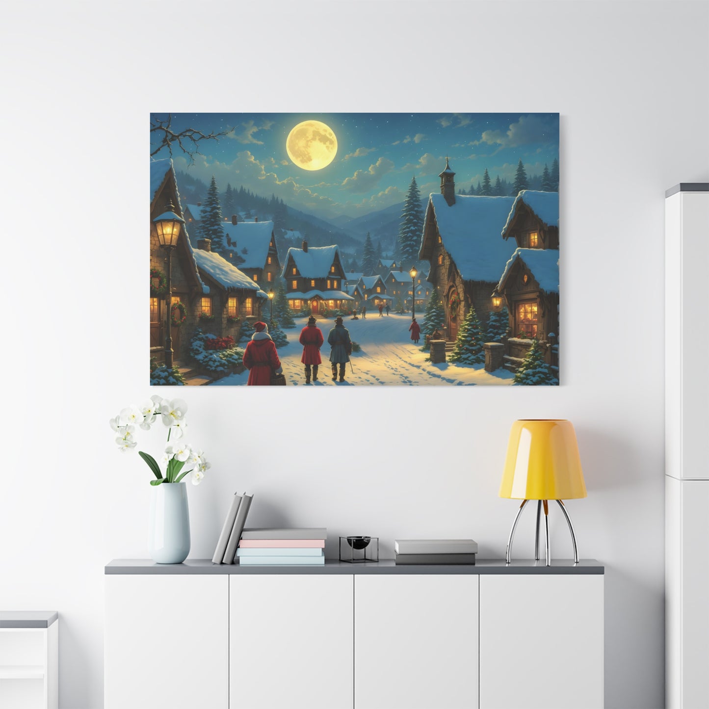 Canvas Print - Christmas Night, Thomas Kinkade inspiration