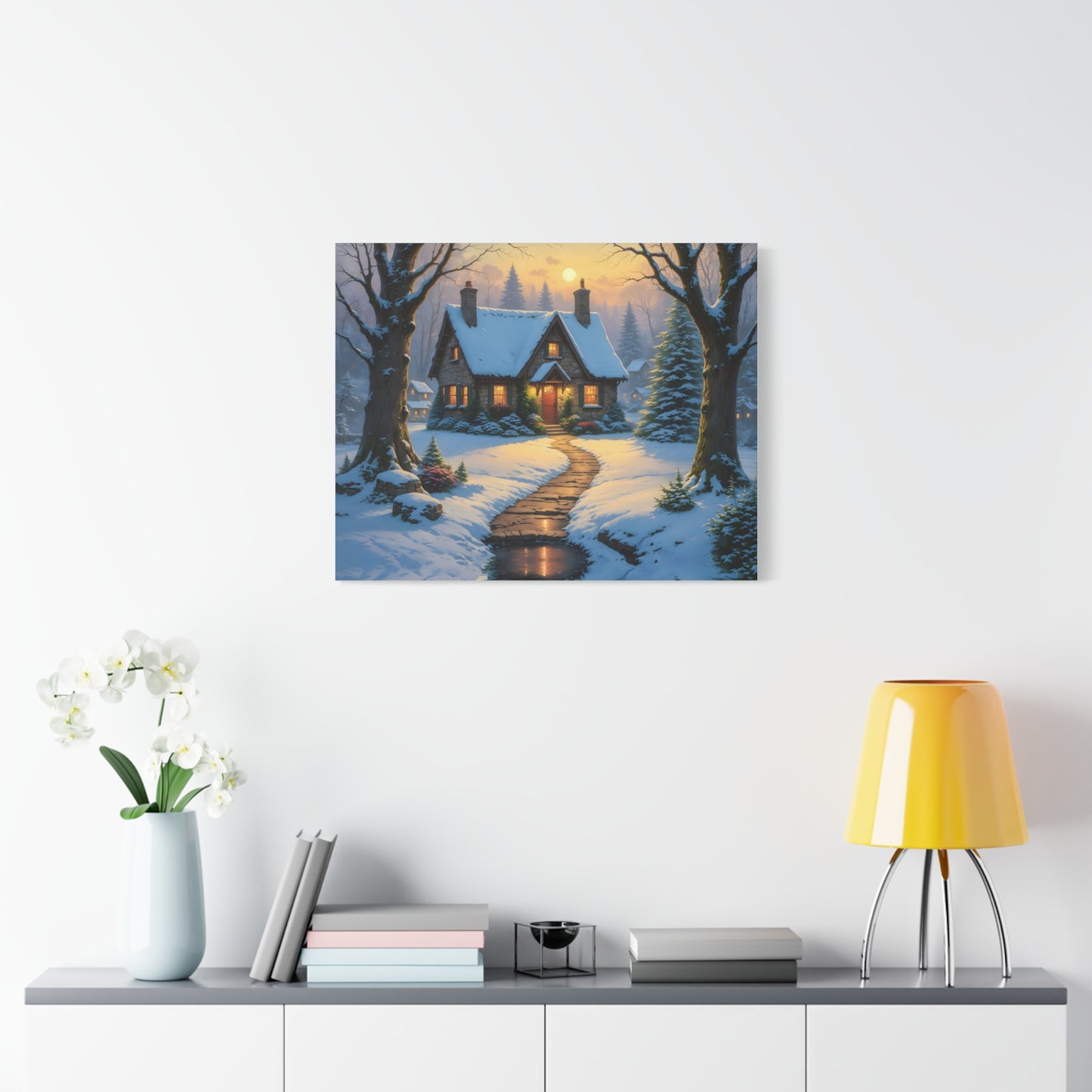 Canvas Art Print - Hidden Cottage, Thomas Kinkade Inspired artwork