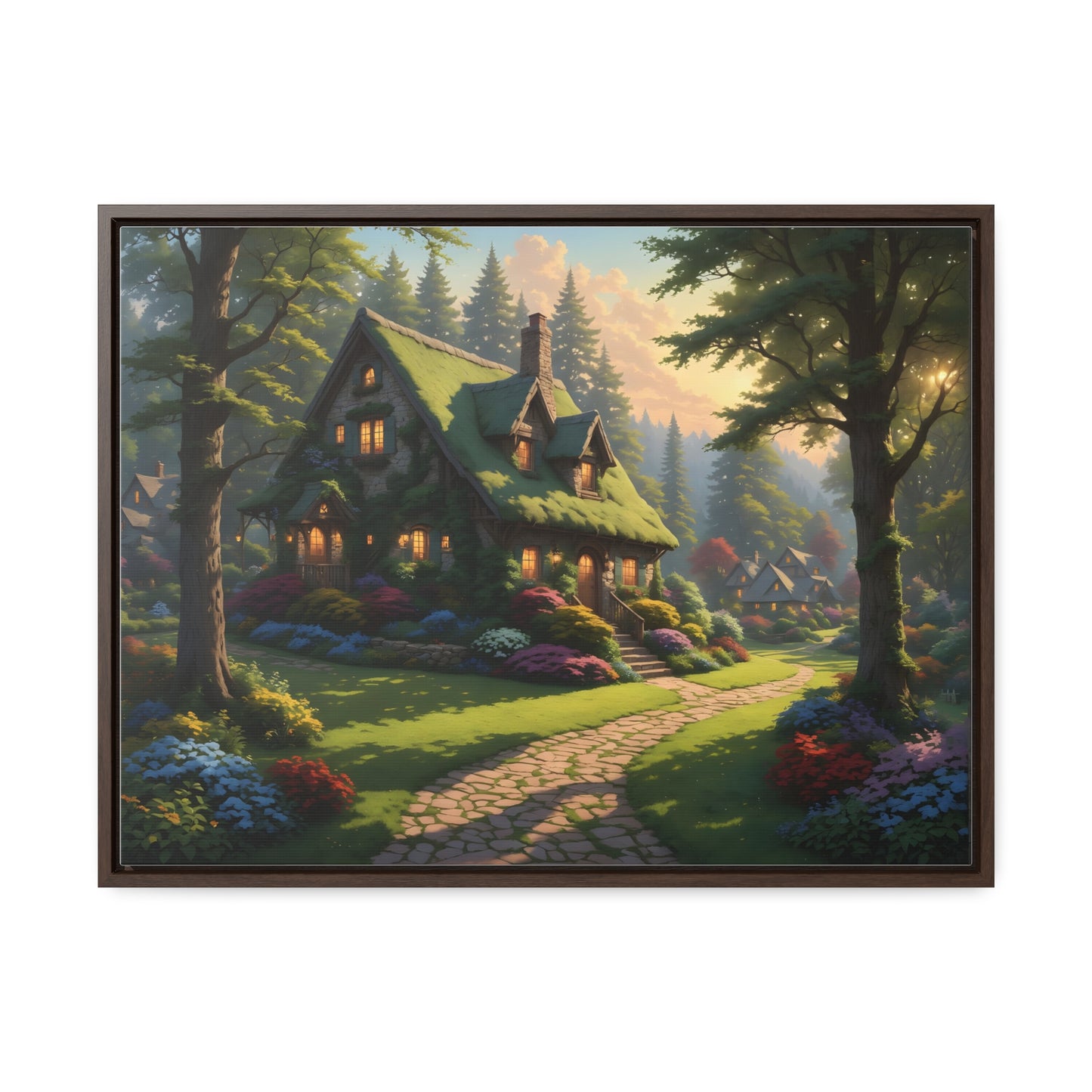 Canvas Wraps, Magic Forest Cottage Landscape Wall Art