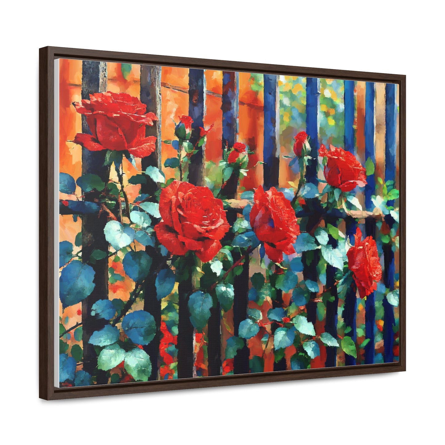 Canvas Wraps - Red Roses Garden Beautiful Scenery