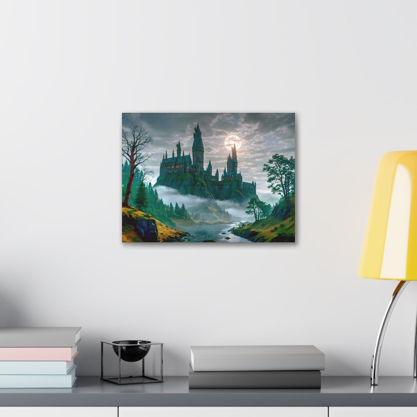 Canvas Print, Hogwarts Castle under the moonlight