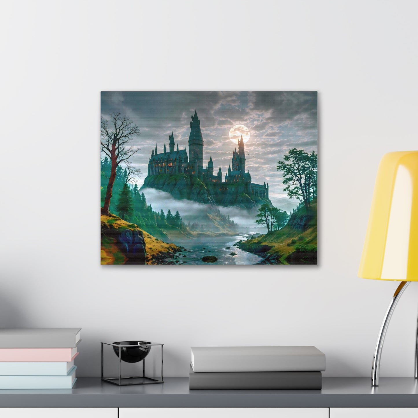 Canvas Print, Hogwarts Castle under the moonlight