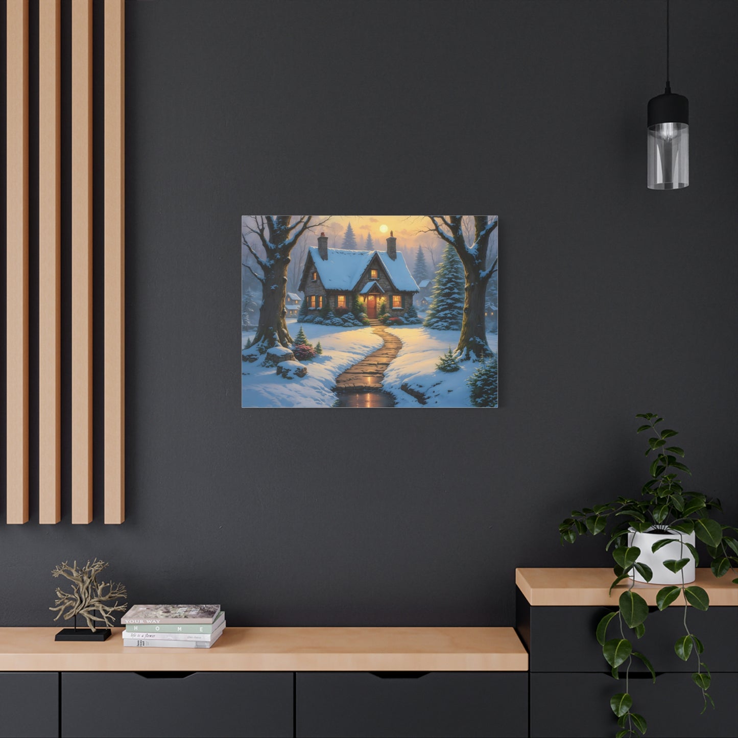 Canvas Art Print - Hidden Cottage, Thomas Kinkade Inspired artwork