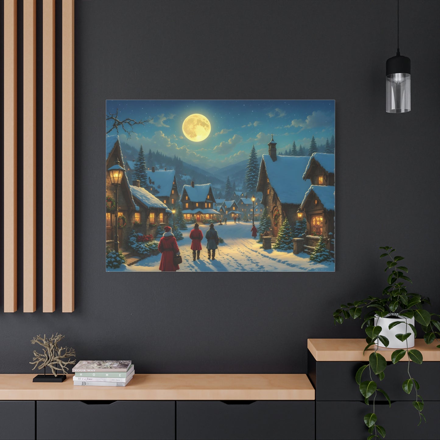 Canvas Print - Christmas Night, Thomas Kinkade inspiration