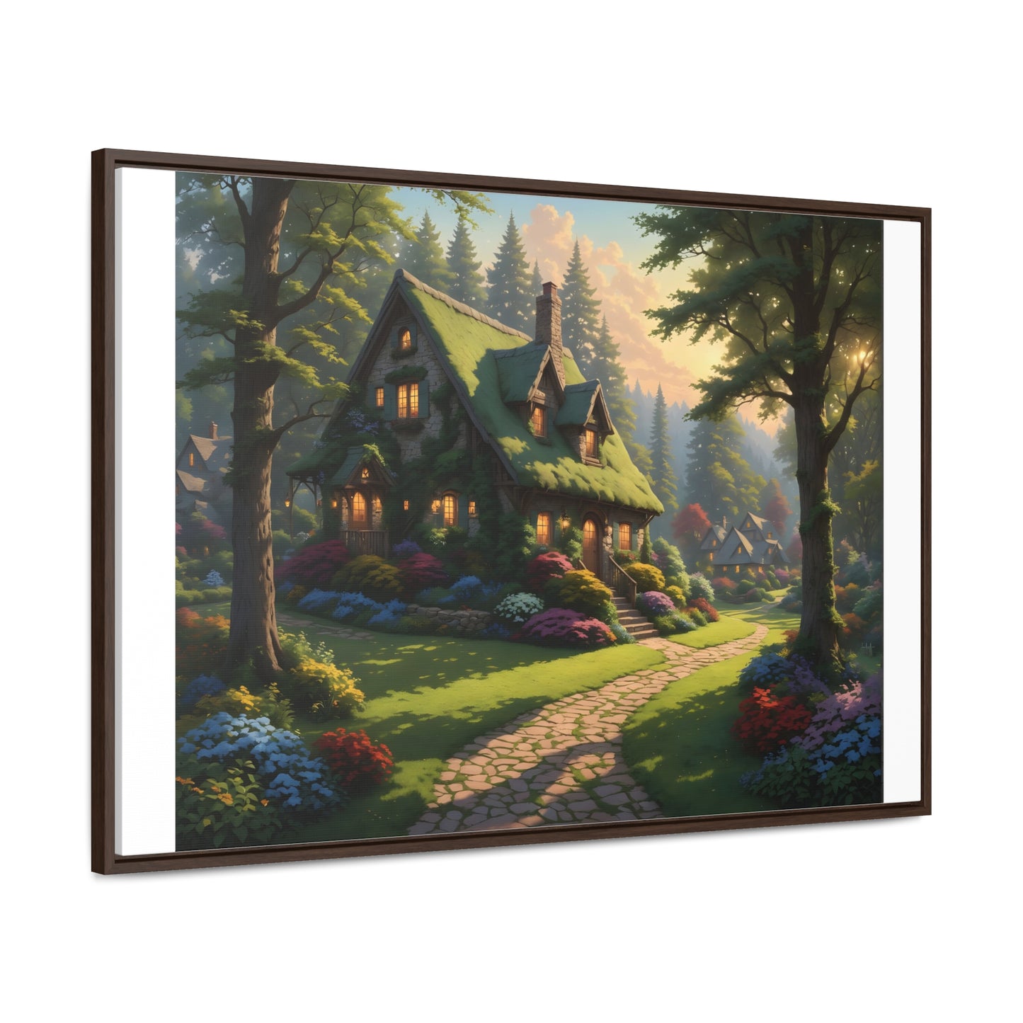 Canvas Wraps, Magic Forest Cottage Landscape Wall Art