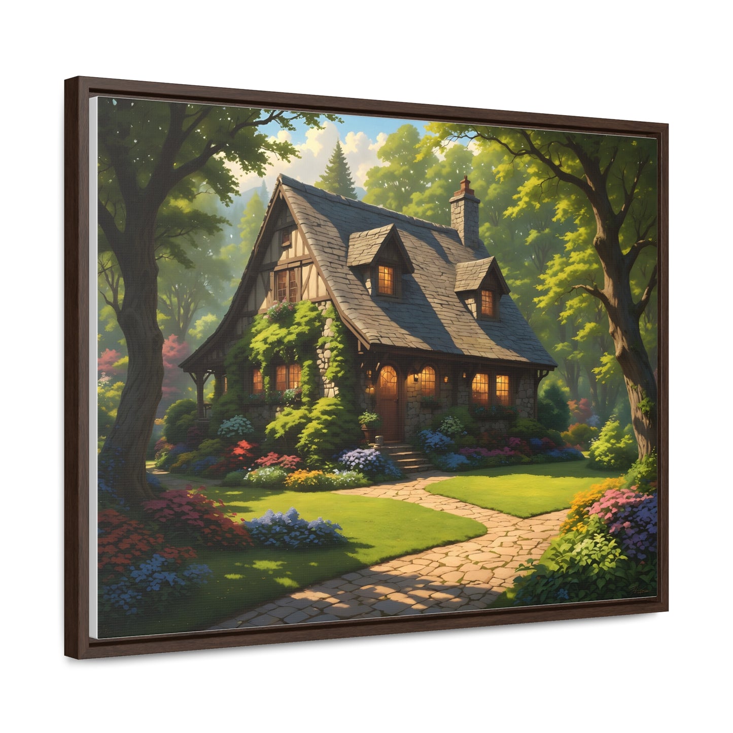 Canvas Wrap - Magic Forest Cottage Landscape