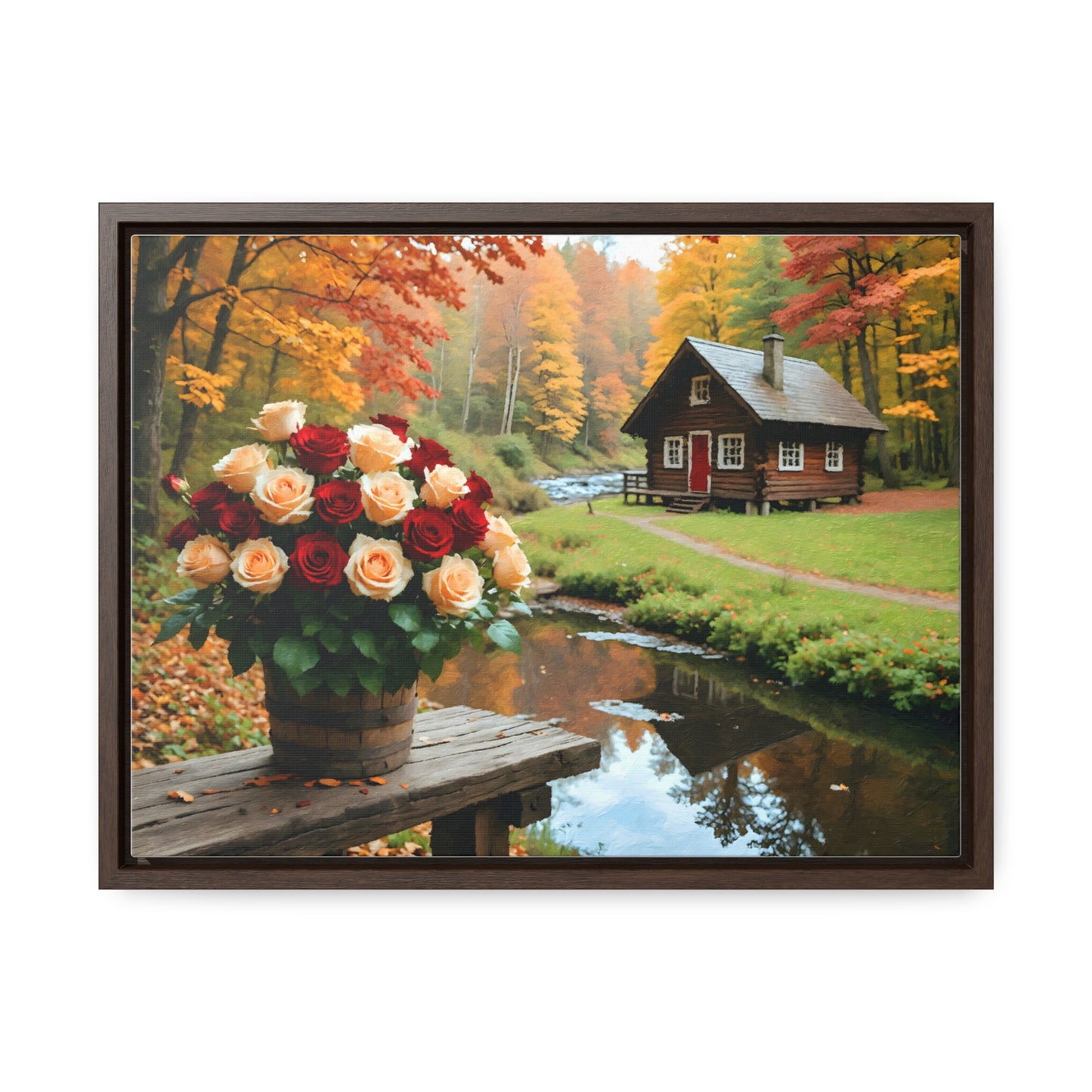 Forest landscape idyllic atmosphere – Canvas print wrap