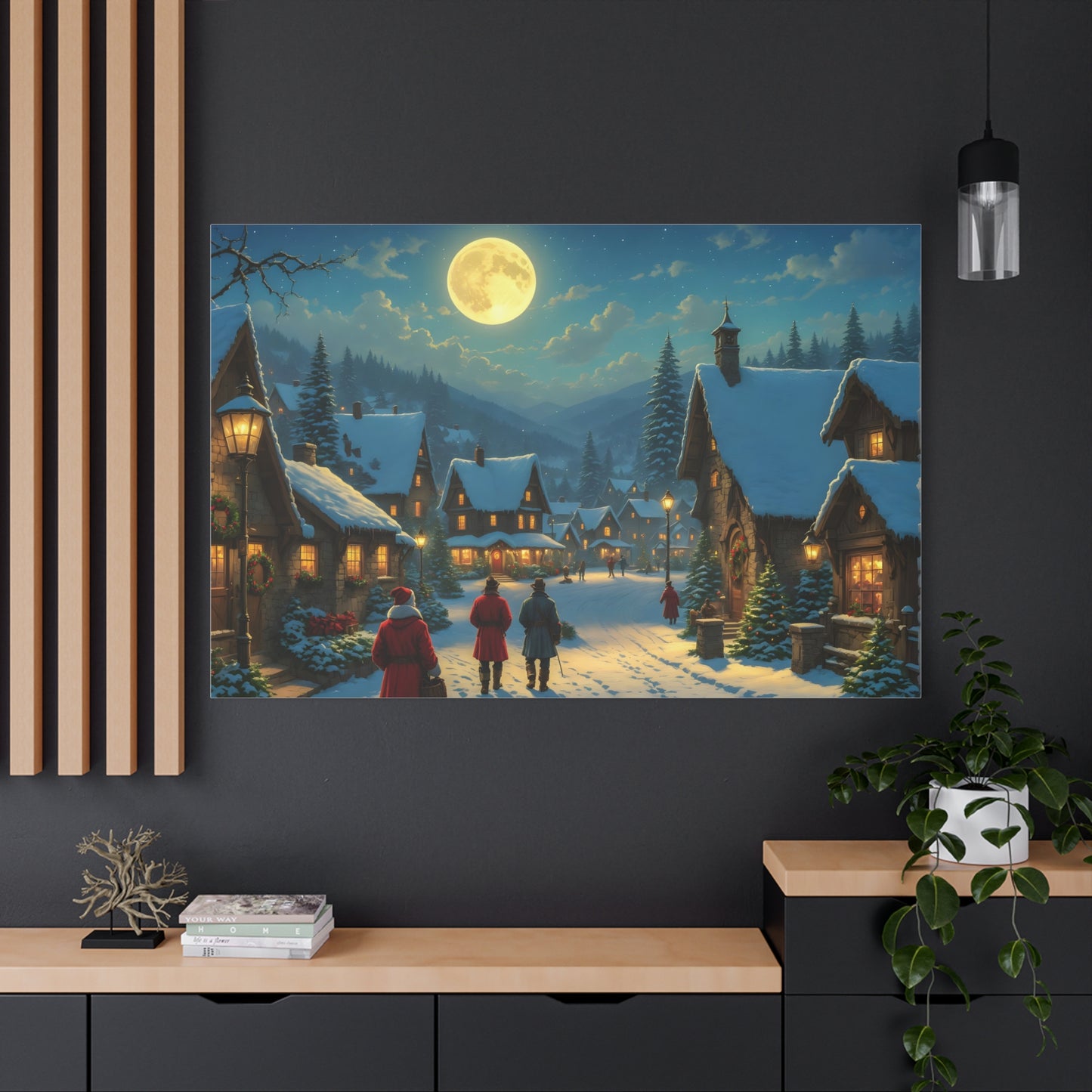 Canvas Print - Christmas Night, Thomas Kinkade inspiration