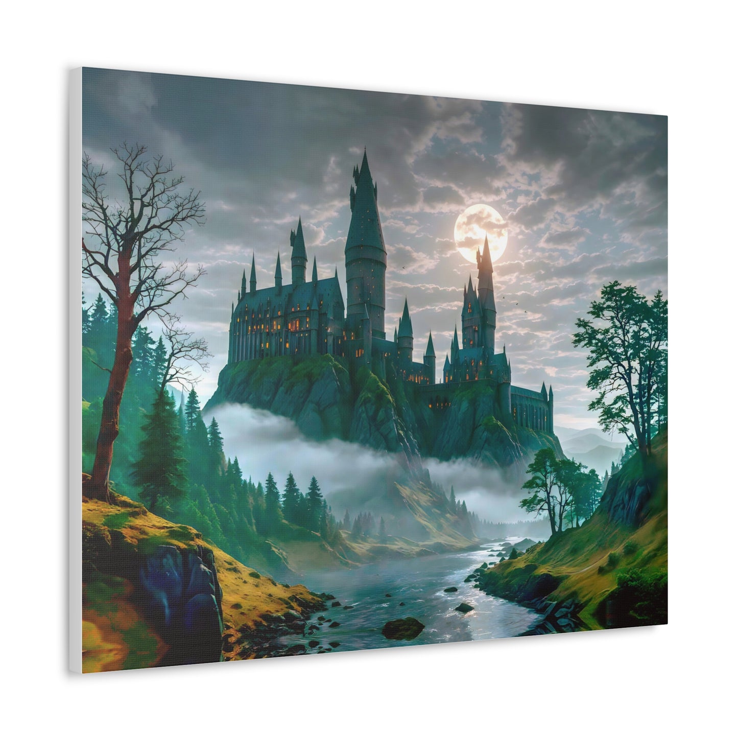 Canvas Print, Hogwarts Castle under the moonlight