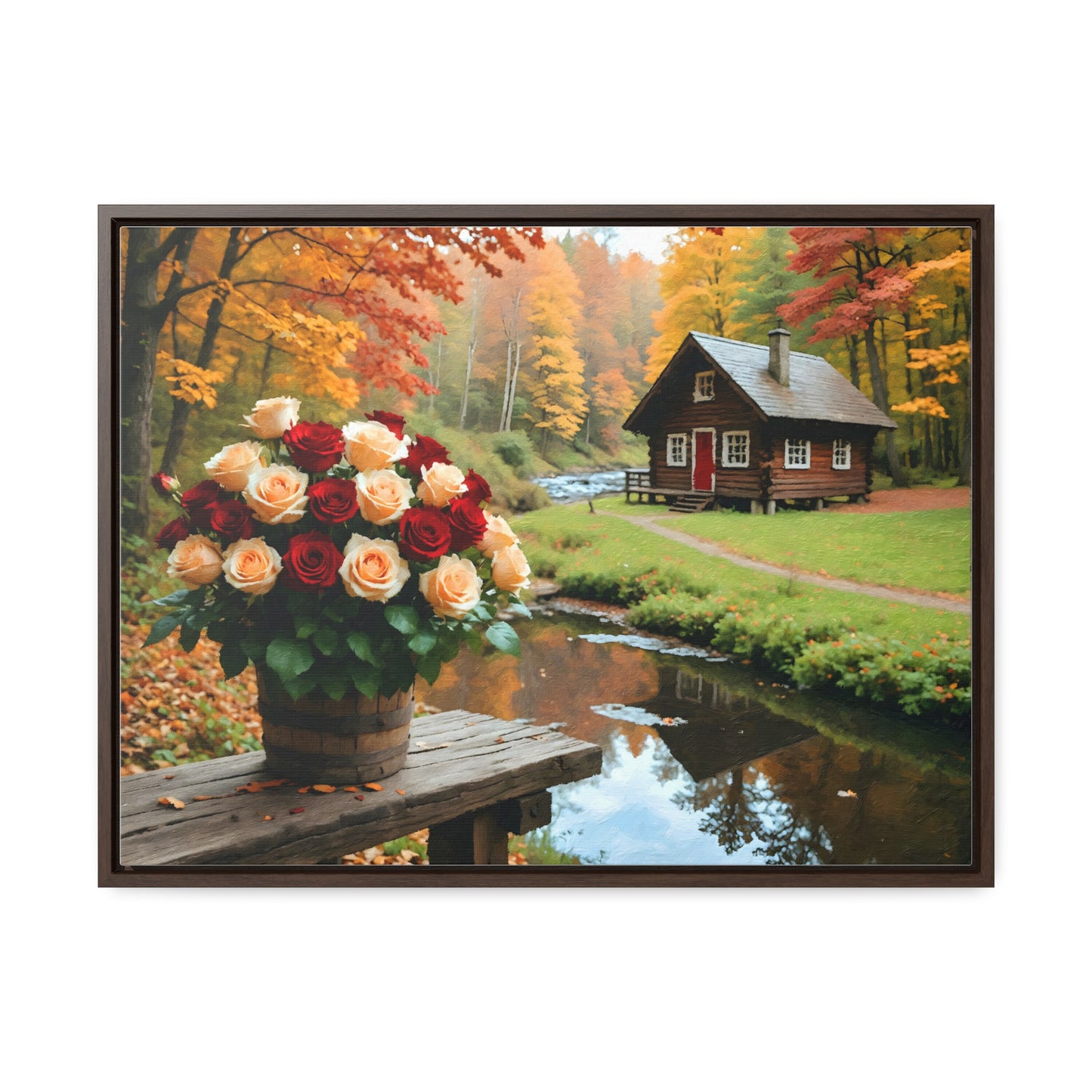 Forest landscape idyllic atmosphere – Canvas print wrap