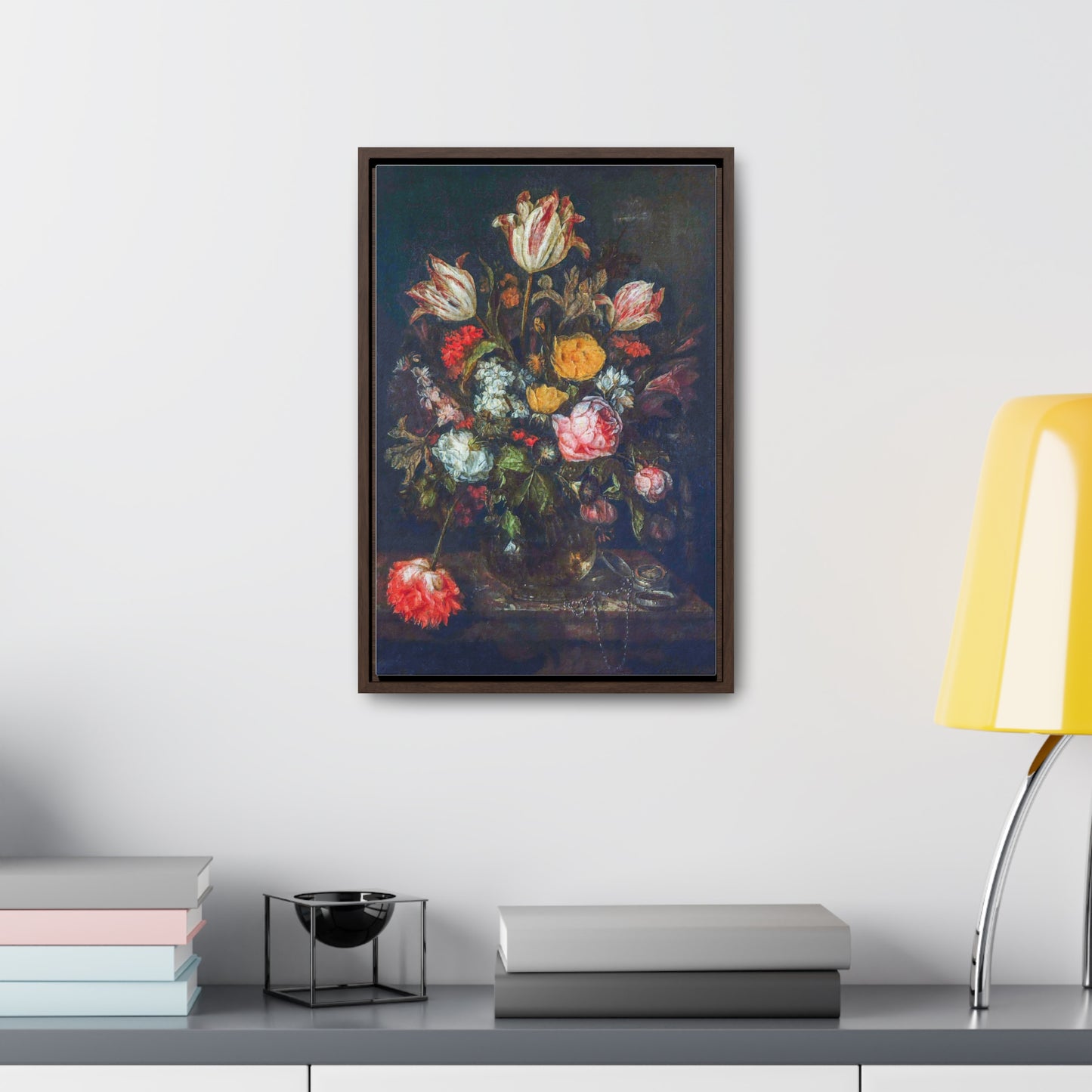 Canvas Wrap, Classic Still Life Painting with Flowers