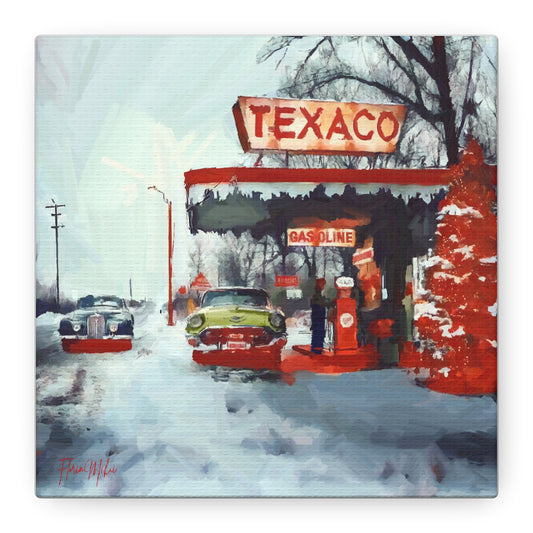 Gas station in Mid West USA, #1 Matte Canvas, Stretched, 1.25"