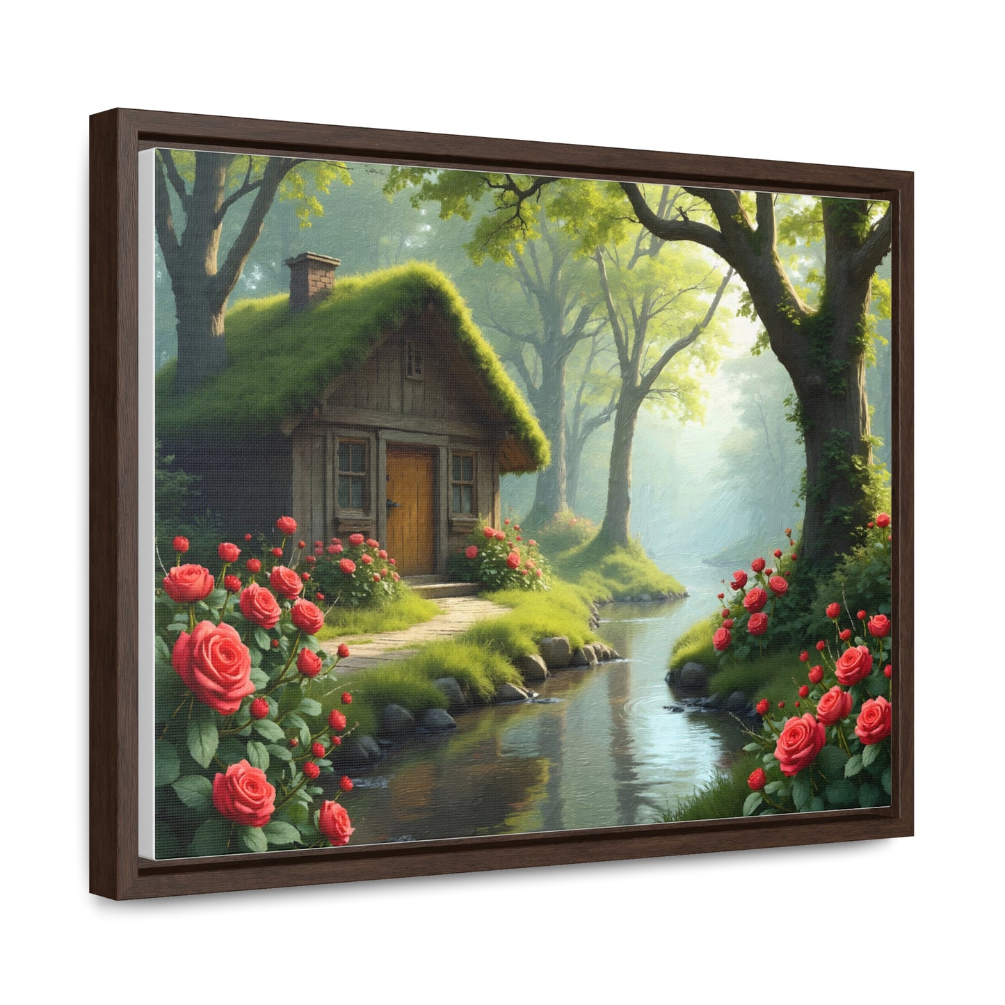 Forest landscape idyllic atmosphere – Canvas print wrap